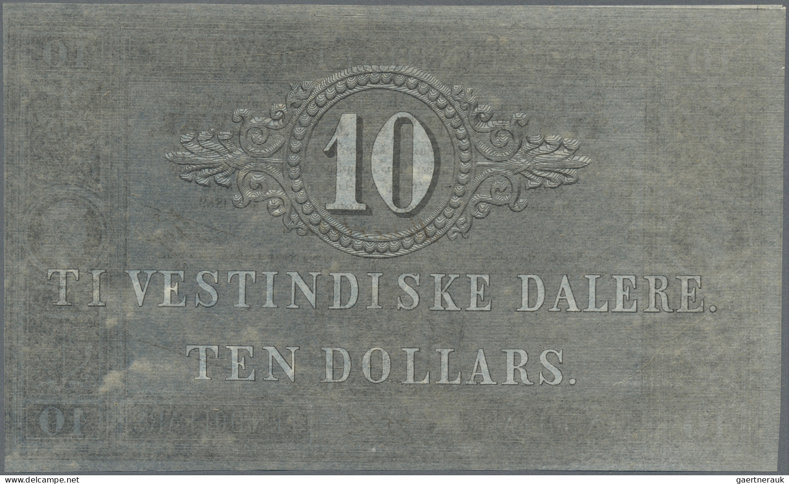 Danish West Indies: State Treasury, 10 Vestindiske Dalere / Dollars L.04.04.1849 - Denemarken