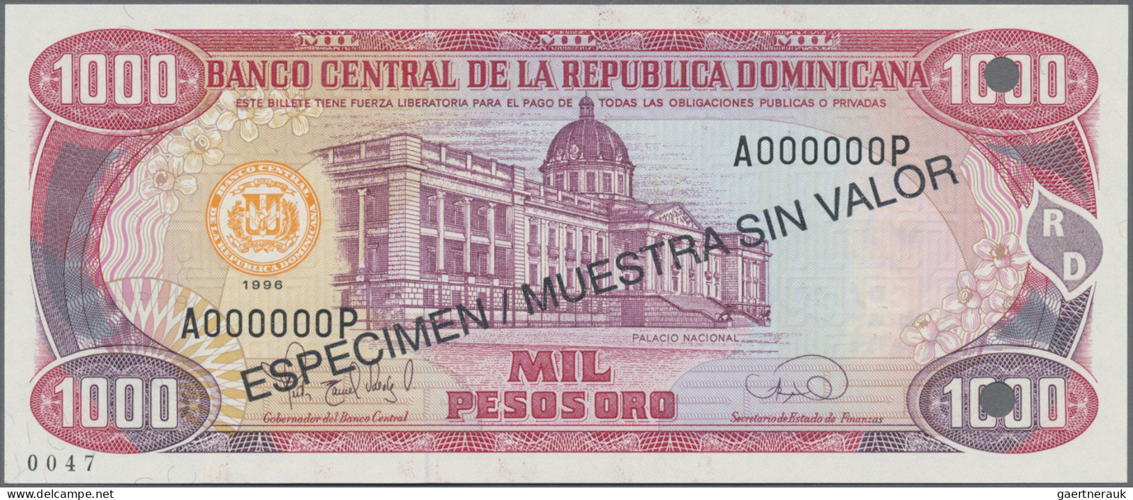 Dominican Republic: Banco Central de la República Dominicana, huge lot with 33 S