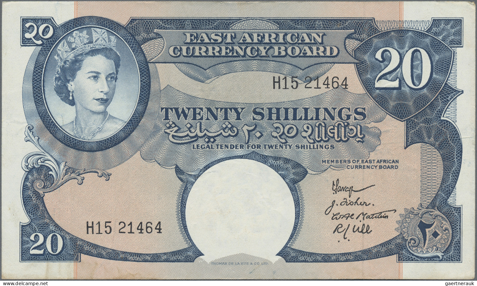 East Africa: The East African Currency Board, 20 Shillings ND(1958-60), P.39, Gr - Other - Africa