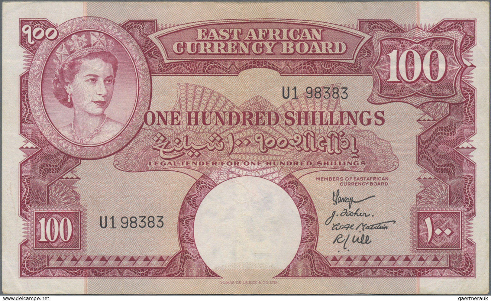 East Africa: The East African Currency Board, 100 Shillings ND(1958-60), P.40, V - Autres - Afrique