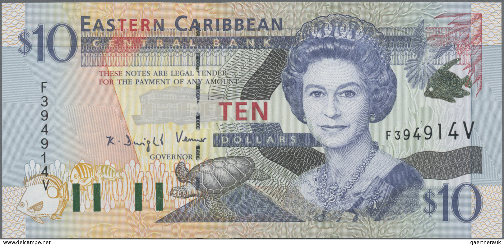 East Caribbean States: East Caribbean Currency Authority, Lot With 12 Banknotes - Oostelijke Caraïben