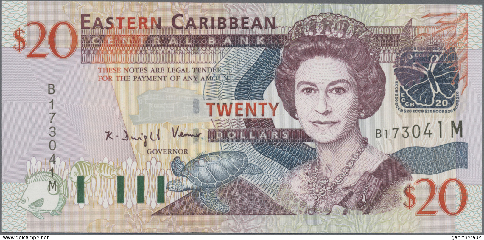 East Caribbean States: East Caribbean Currency Authority, Lot With 12 Banknotes - Oostelijke Caraïben