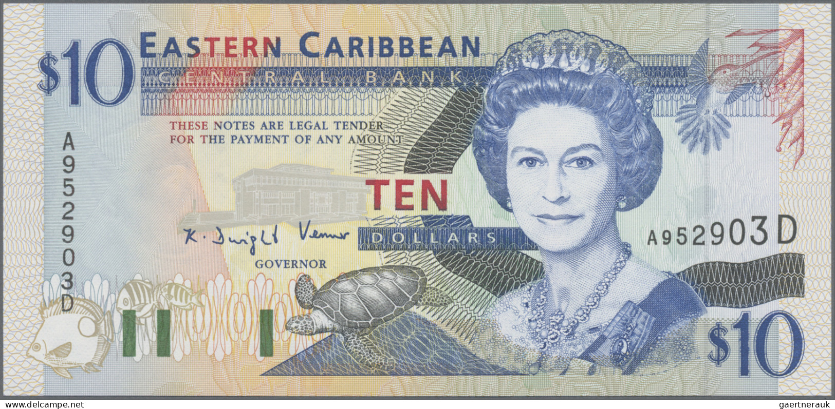 East Caribbean States: East Caribbean Currency Authority, lot with 12 banknotes
