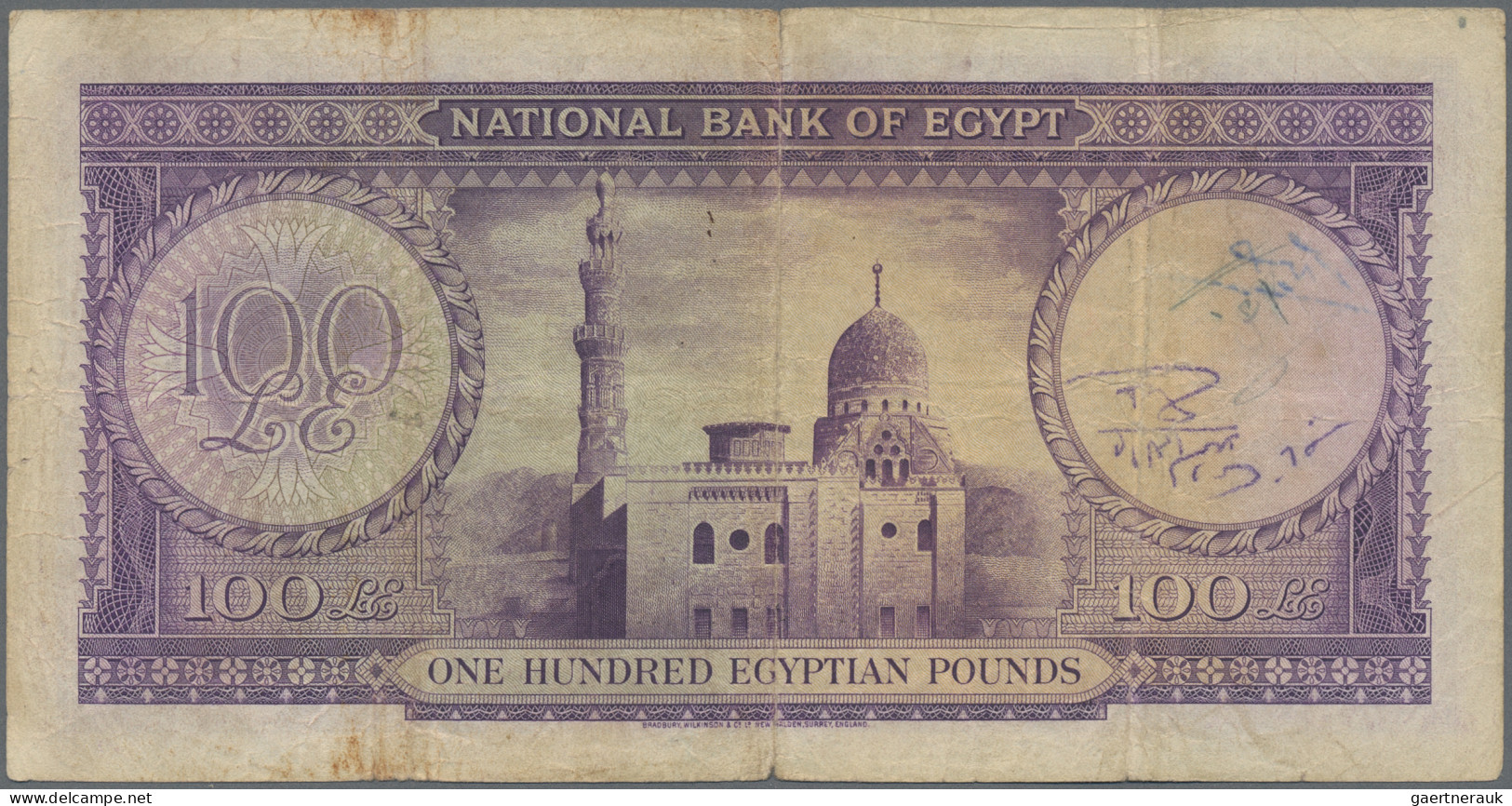 Egypt: National Bank Of Egypt, Pair With 1 Pound 1950 (P.24a, F, Cleaned) And 10 - Egipto