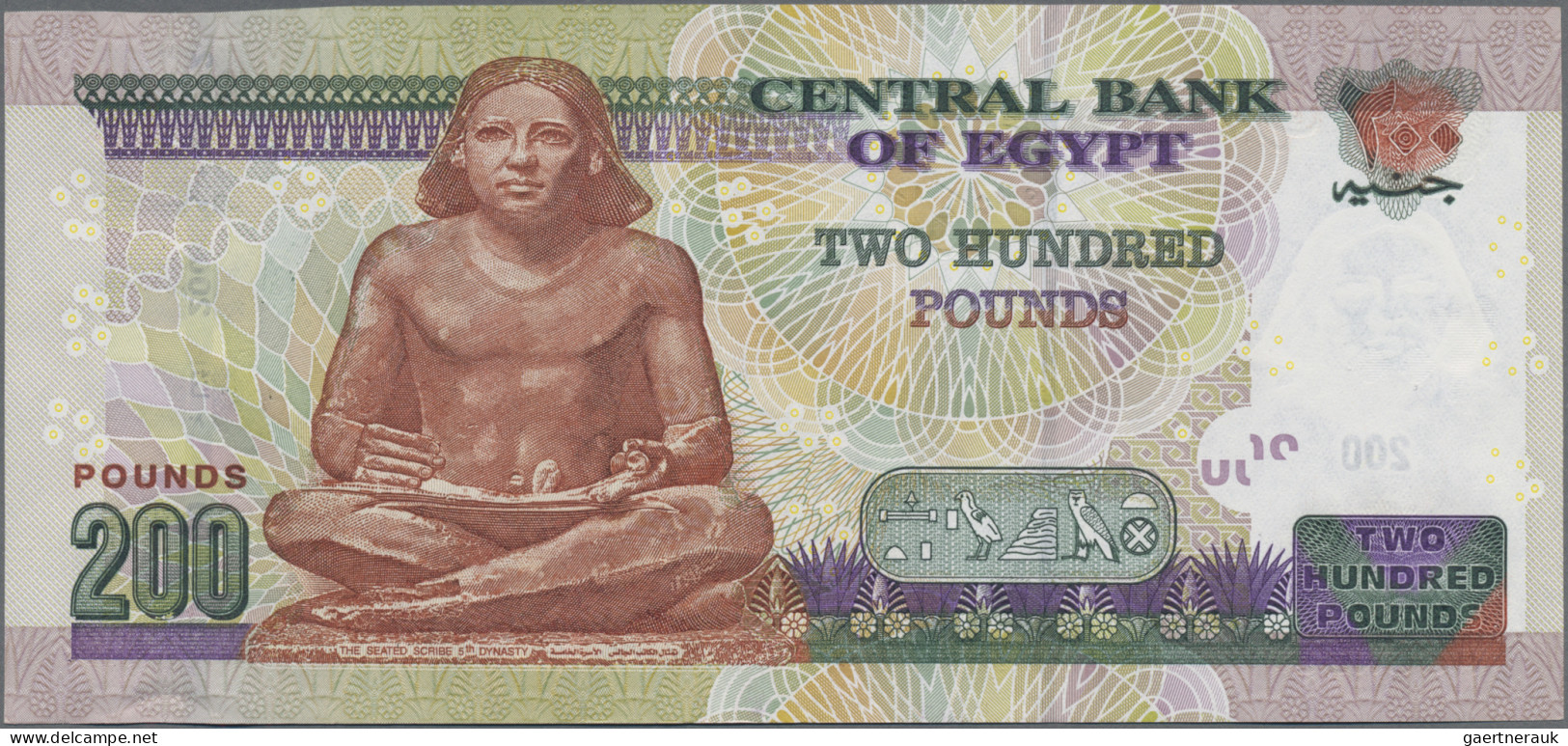 Egypt: National Bank Of Egypt, Huge Lot With 35 Banknotes, Series 1970-2009, Com - Egypt
