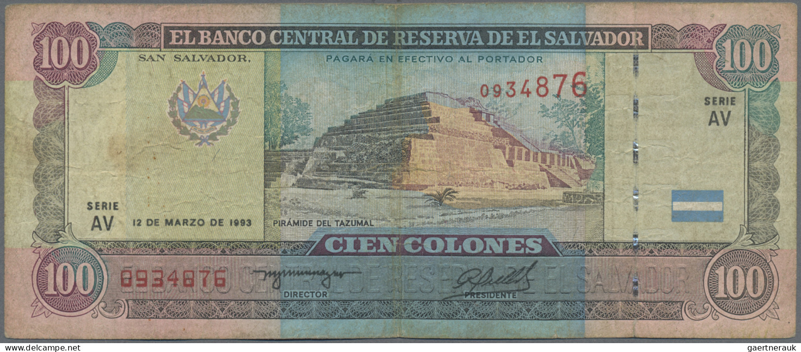 El Salvador: Banco Central De Reserva De El Salvador, Lot With 8 Banknotes, Seri - El Salvador