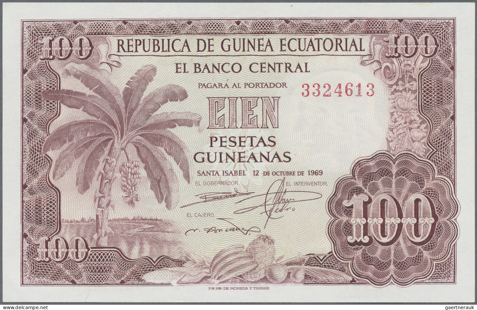 Equatorial Guinea: Banco Central - República De Guinea Ecuatorial, Lot With 100, - Guinea Ecuatorial