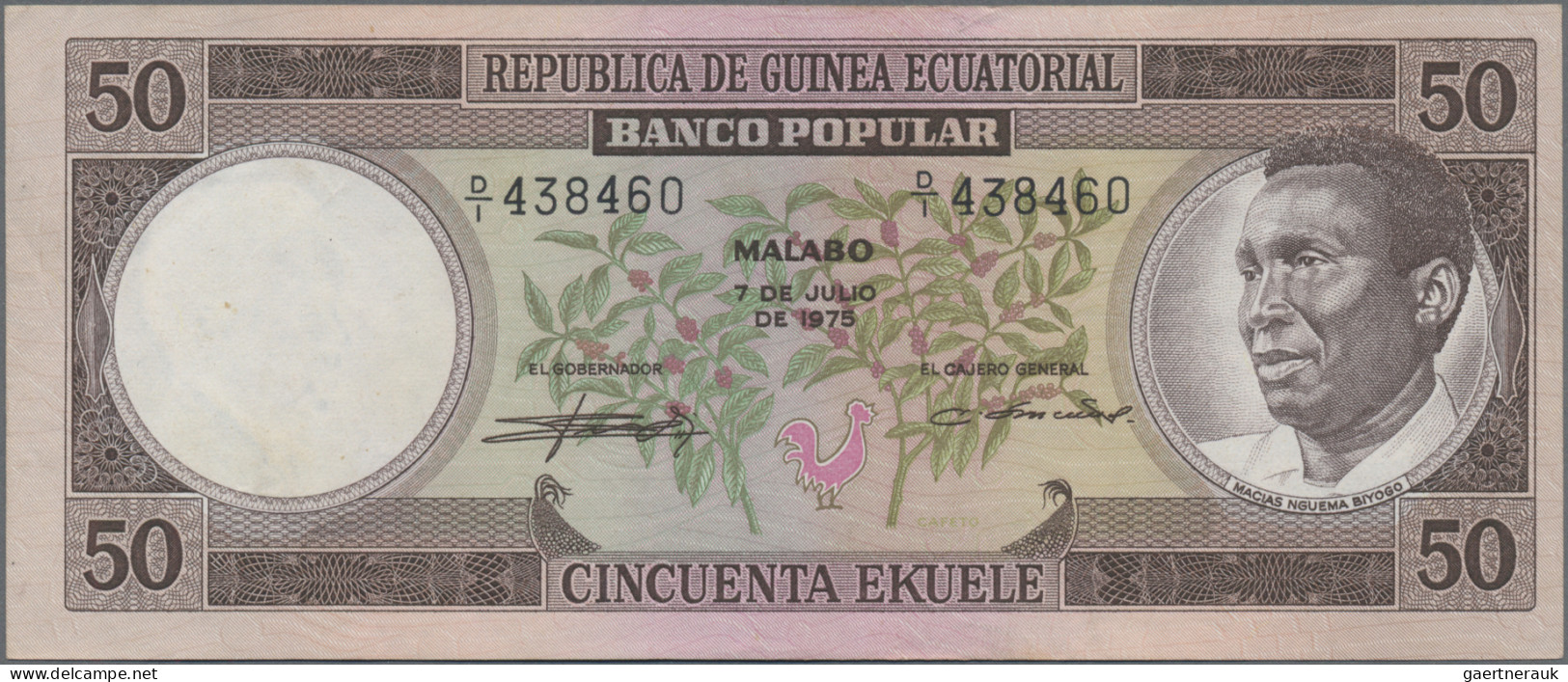 Equatorial Guinea: Banco Popular - República De Guinea Ecuatorial, Lot With 8 Ba - Guinée Equatoriale