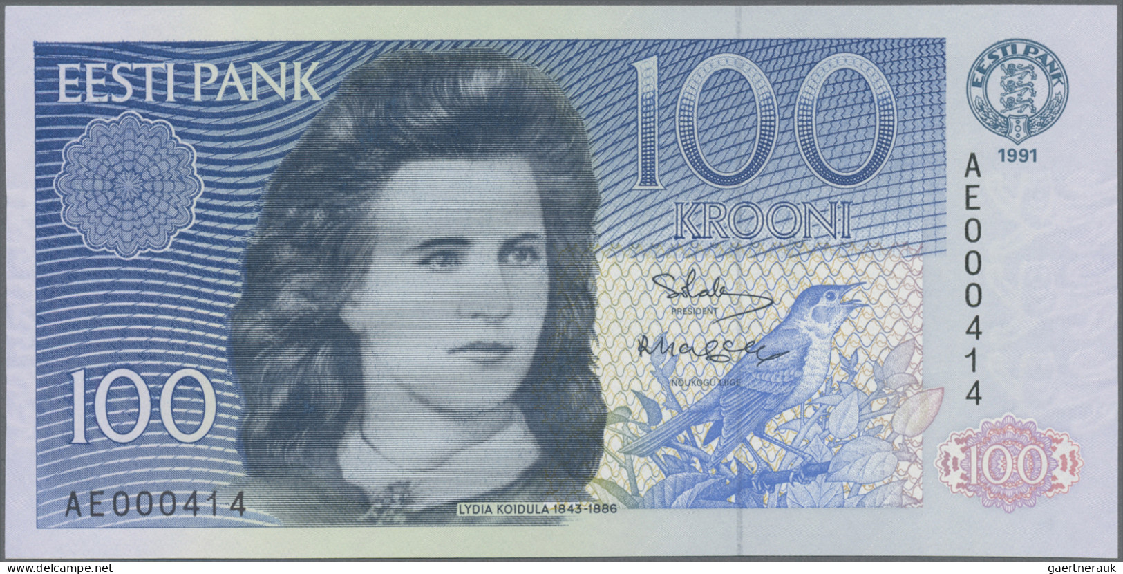 Estonia: Eesti Pank, Lot With 12 Banknotes, Series 1991-1999, With 1, 2, 5, 10, - Estland