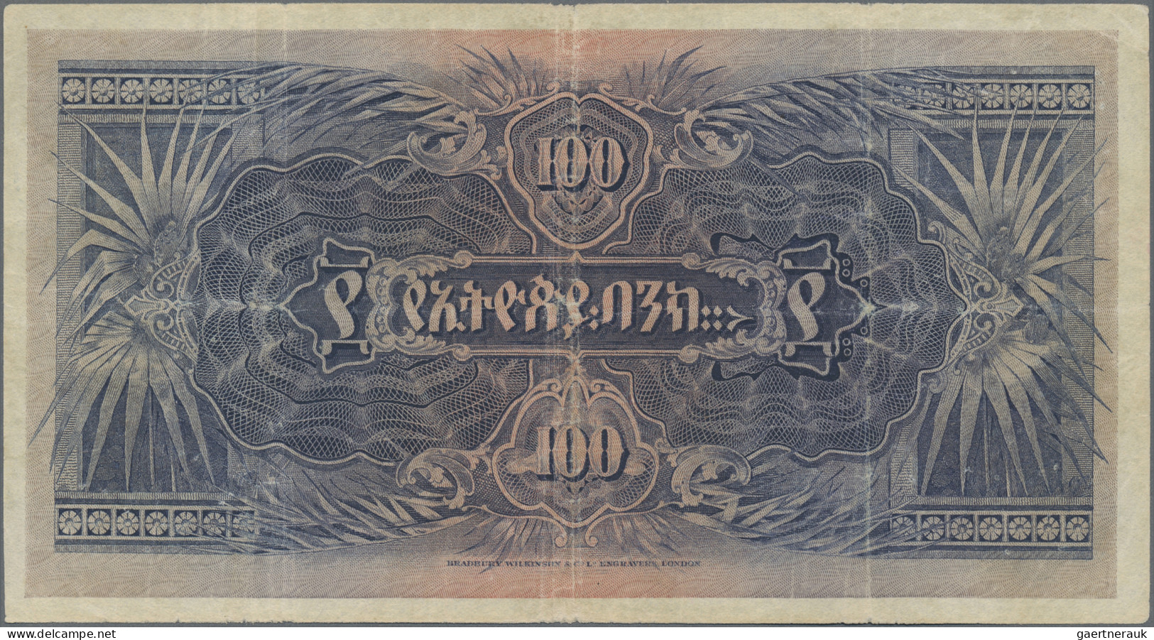 Ethiopia: Bank Of Ethiopia, 100 Thalers 1932, P.10, Still Nice With Minor Margin - Aethiopien