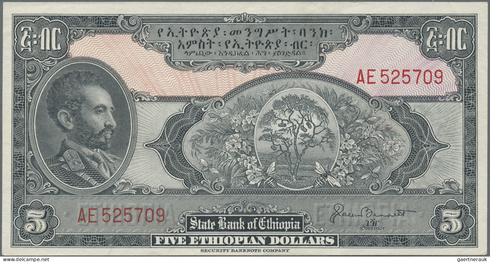 Ethiopia: State Bank Of Ethiopia, Pair With 5 Dollars ND(1945) (P.13a, F) And 5 - Ethiopie