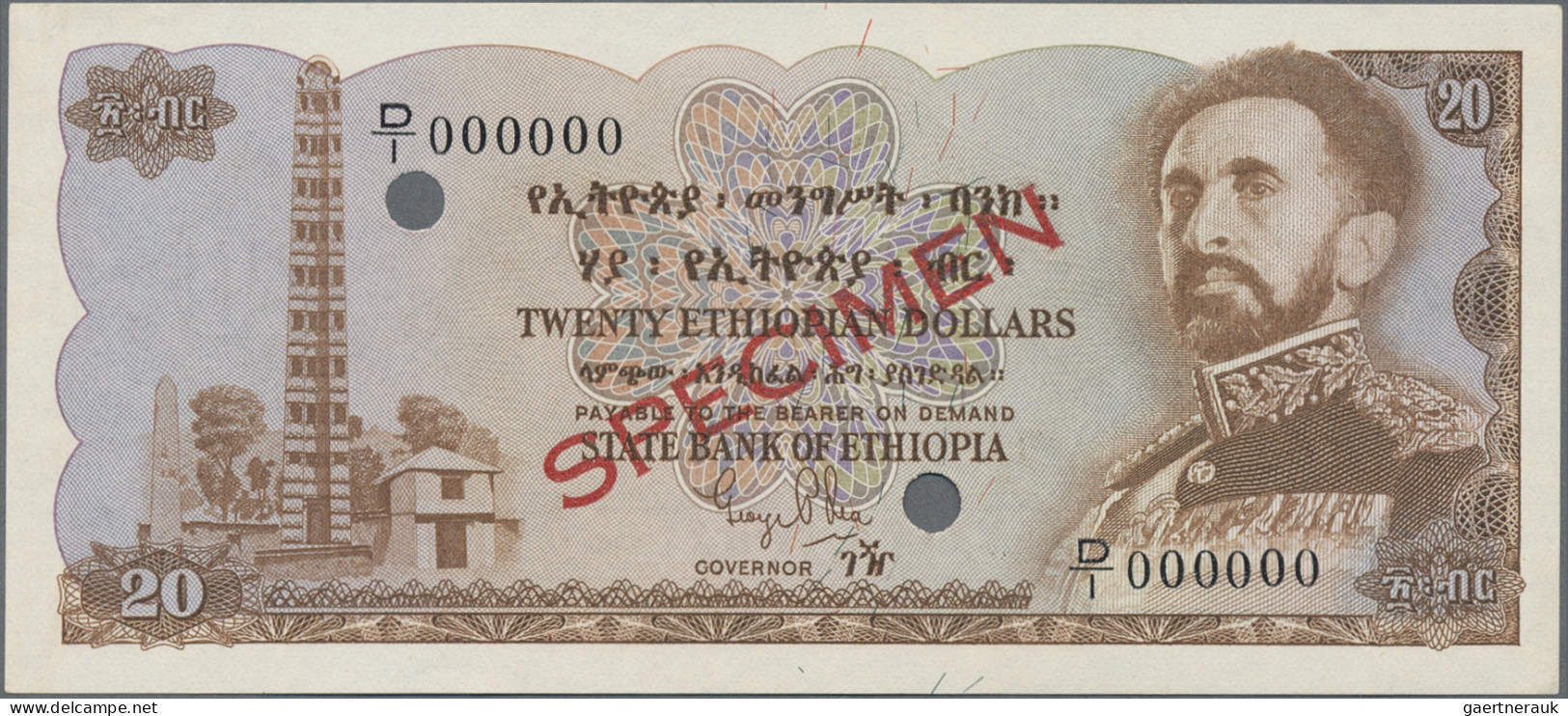 Ethiopia: State Bank Of Ethiopia, Nice Set With 1, 5 And 20 Dollars ND(1961) SPE - Ethiopie