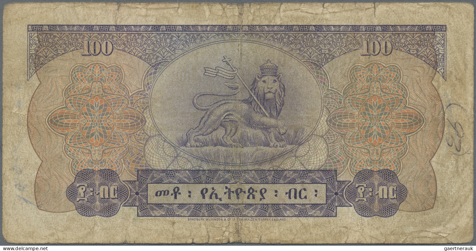 Ethiopia: State Bank of Ethiopia, set with 5 banknotes, series 1961/66, with 100