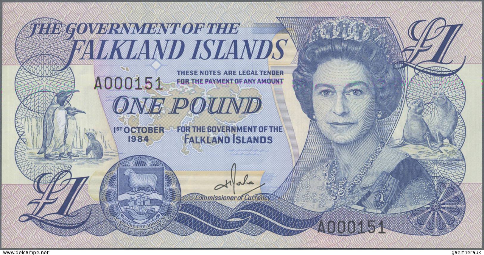 Falkland Islands: The Government Of The Falkland Islands, Set With 5 Banknotes, - Falkland Islands