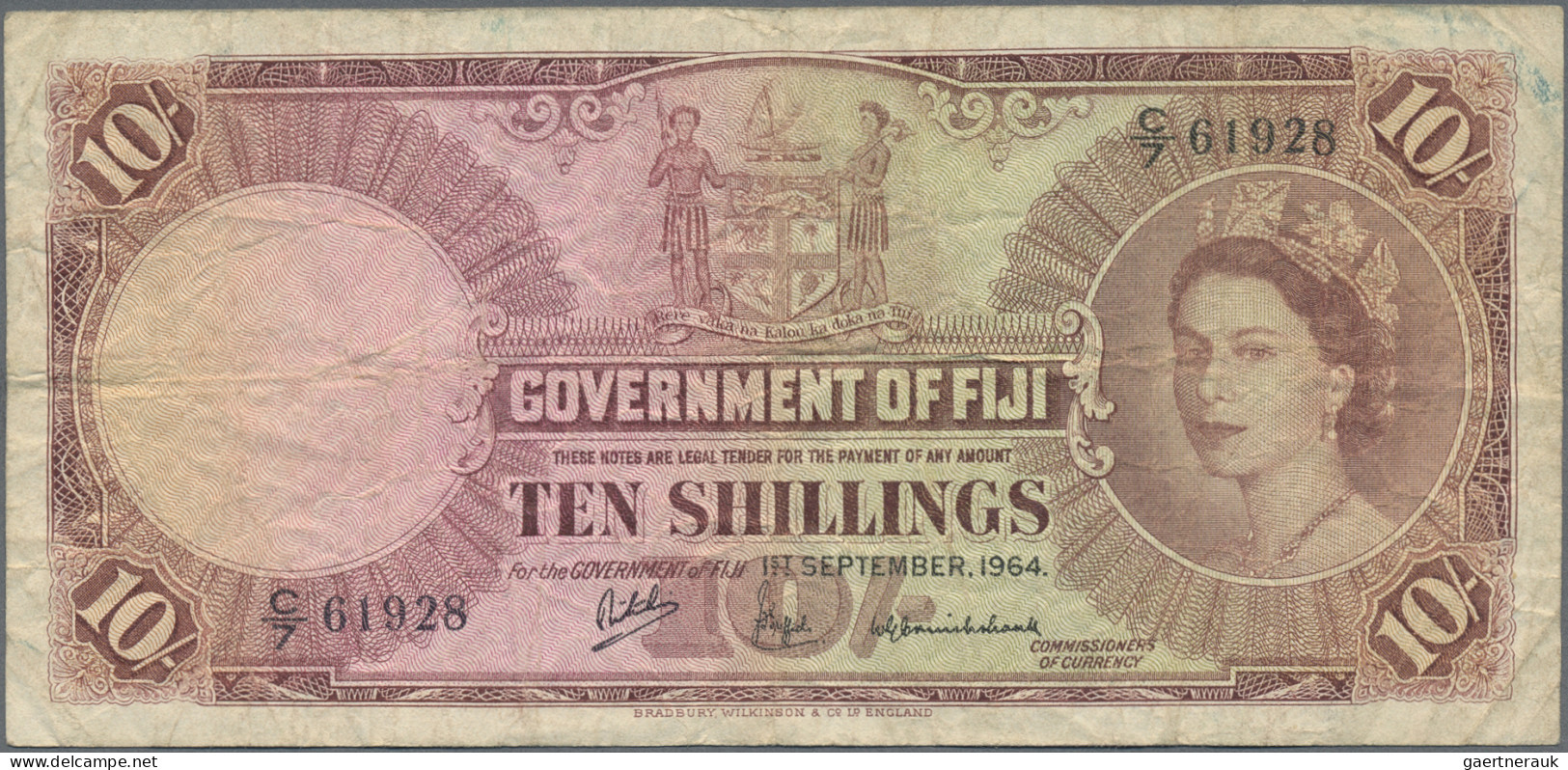 Fiji - Bank notes: Government of Fiji, nice lot with 6 banknotes, series 1957-19