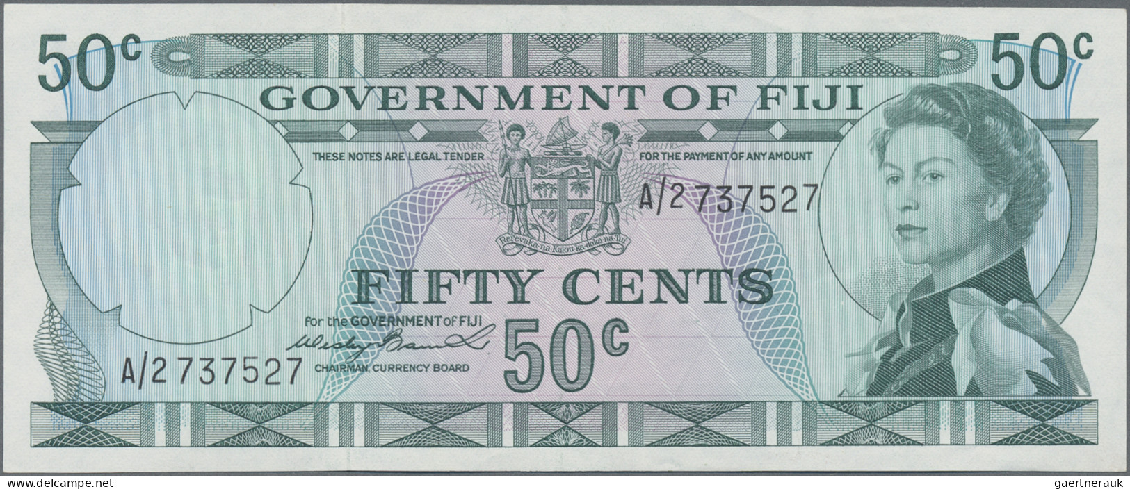 Fiji - Bank Notes: Government Of Fiji, Lot With 7 Banknotes, Series 1968-1974, W - Fidschi