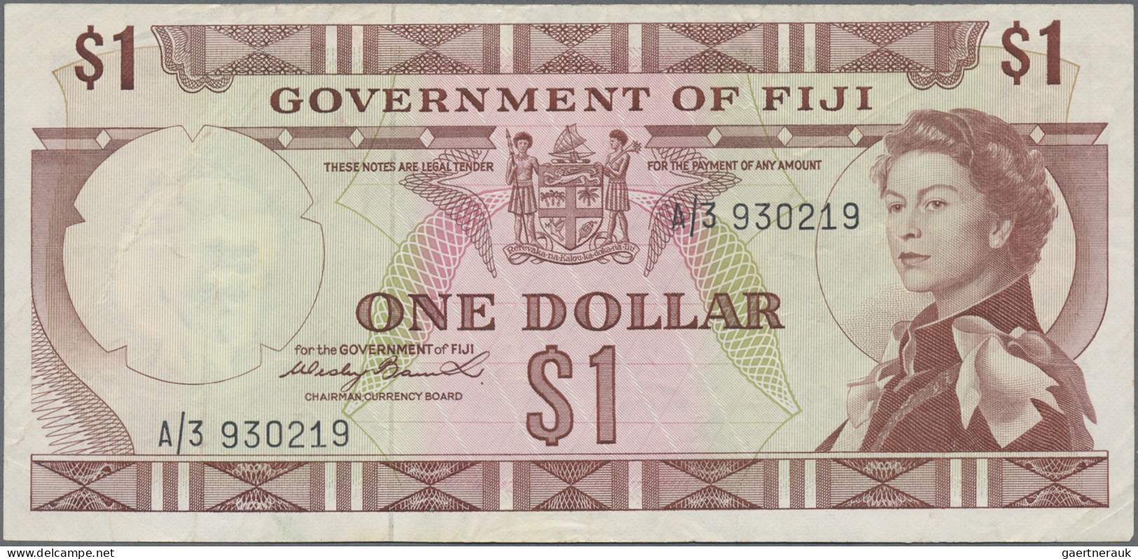 Fiji - Bank Notes: Government Of Fiji, Lot With 7 Banknotes, Series 1968-1974, W - Fidji