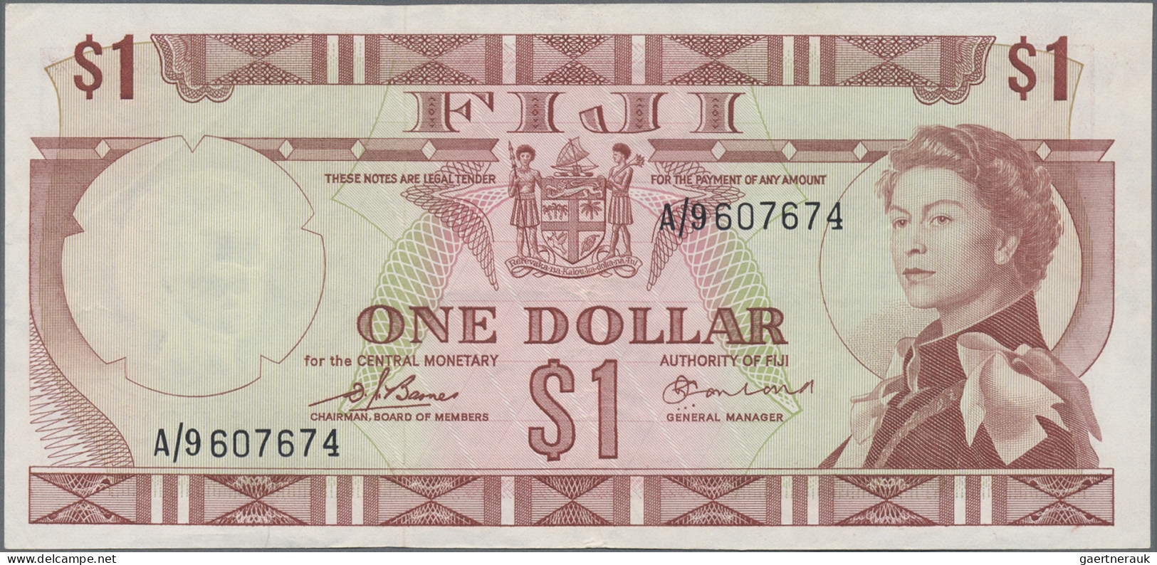 Fiji - Bank Notes: Government Of Fiji, Lot With 7 Banknotes, Series 1968-1974, W - Fiji