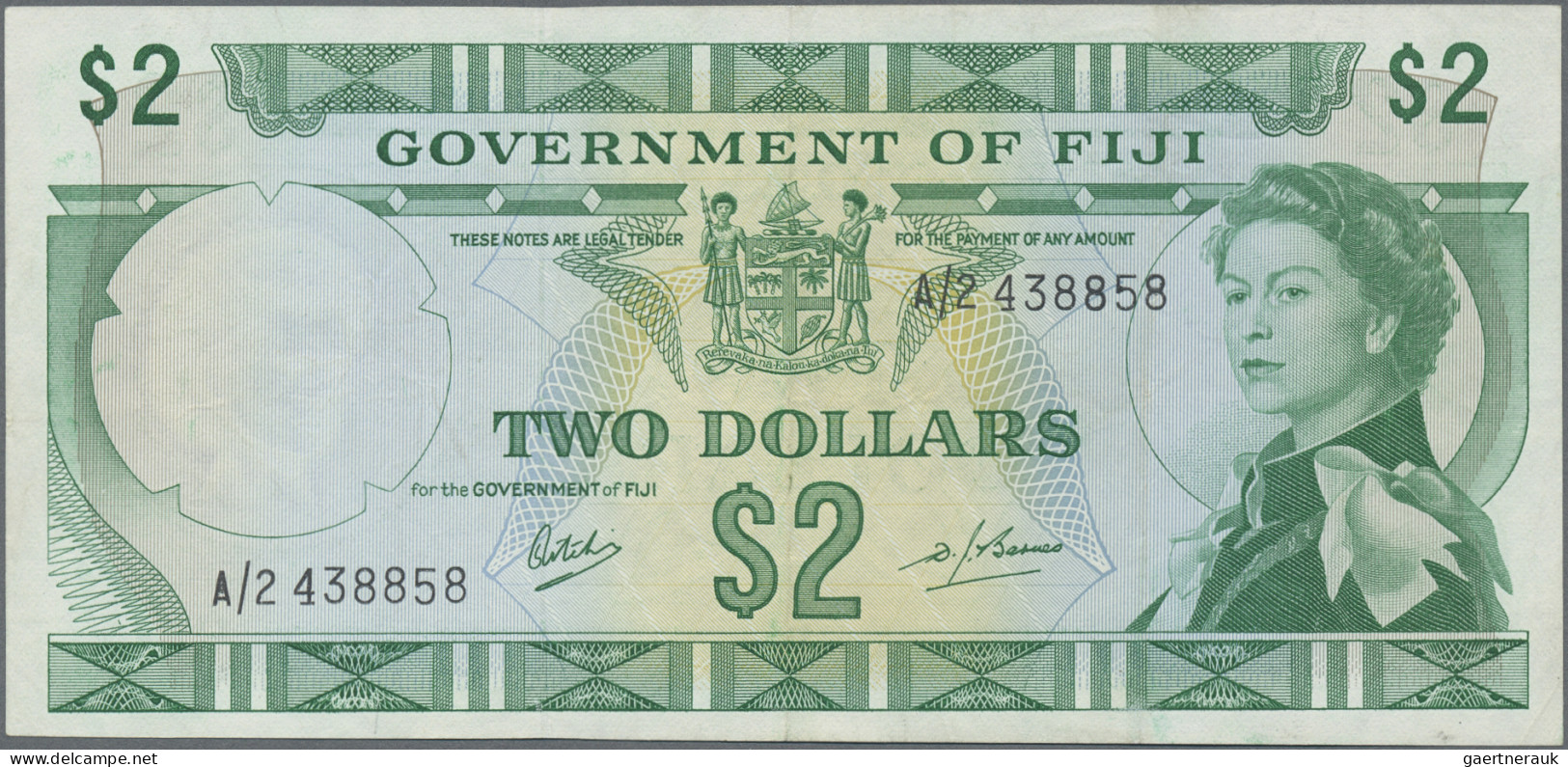 Fiji - Bank notes: Government of Fiji, lot with 7 banknotes, series 1968-1974, w