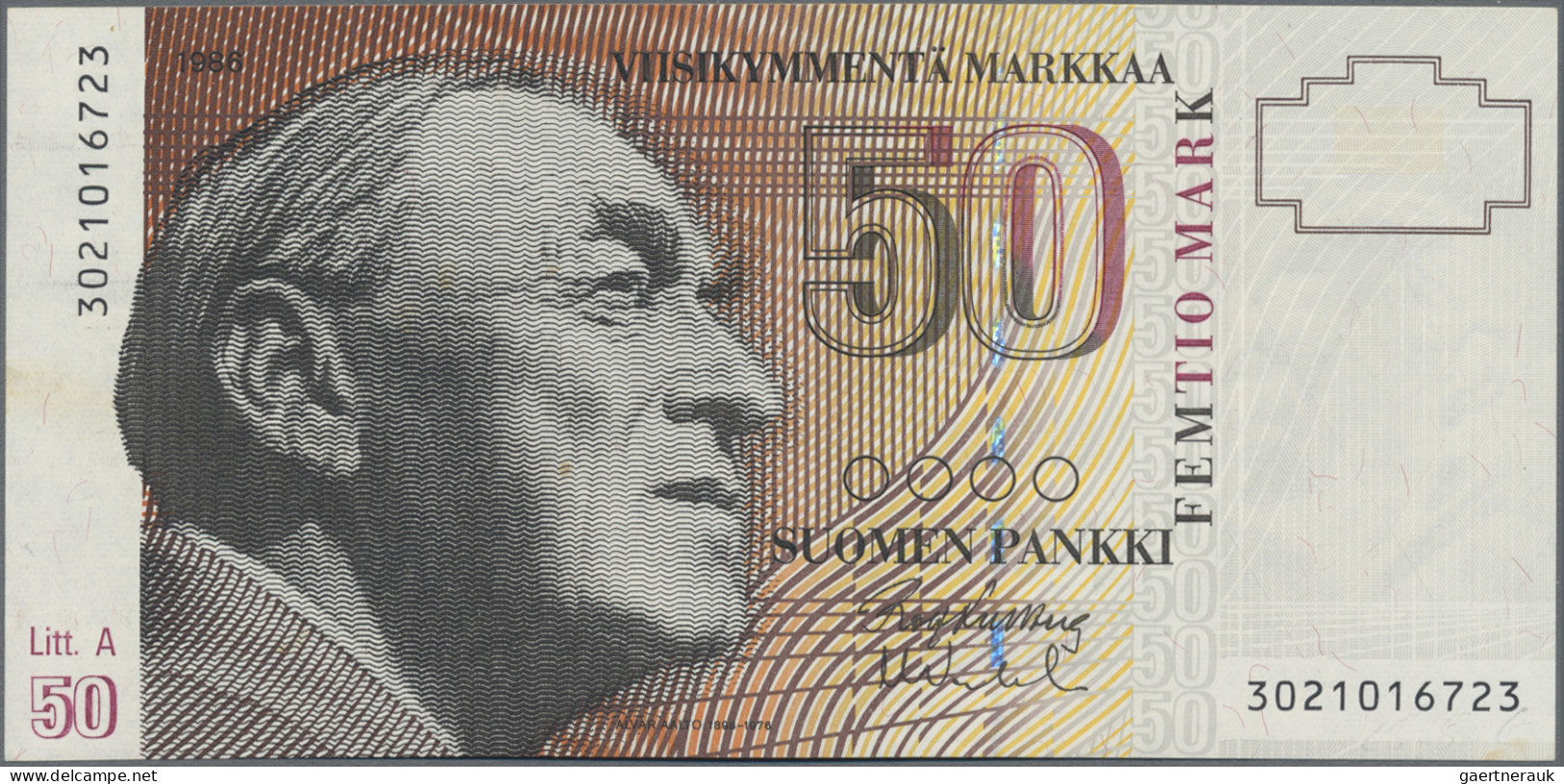 Finland: Suomen Pankki, Lot With 9 Banknotes, Series 1963-1991, Consisting 1, 5 - Finlande