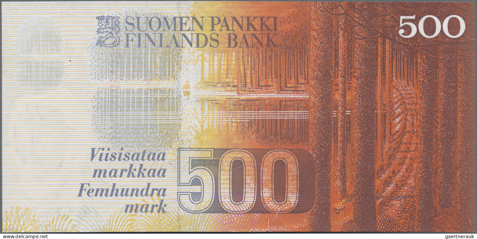 Finland: Suomen Pankki, lot with 9 banknotes, series 1963-1991, consisting 1, 5