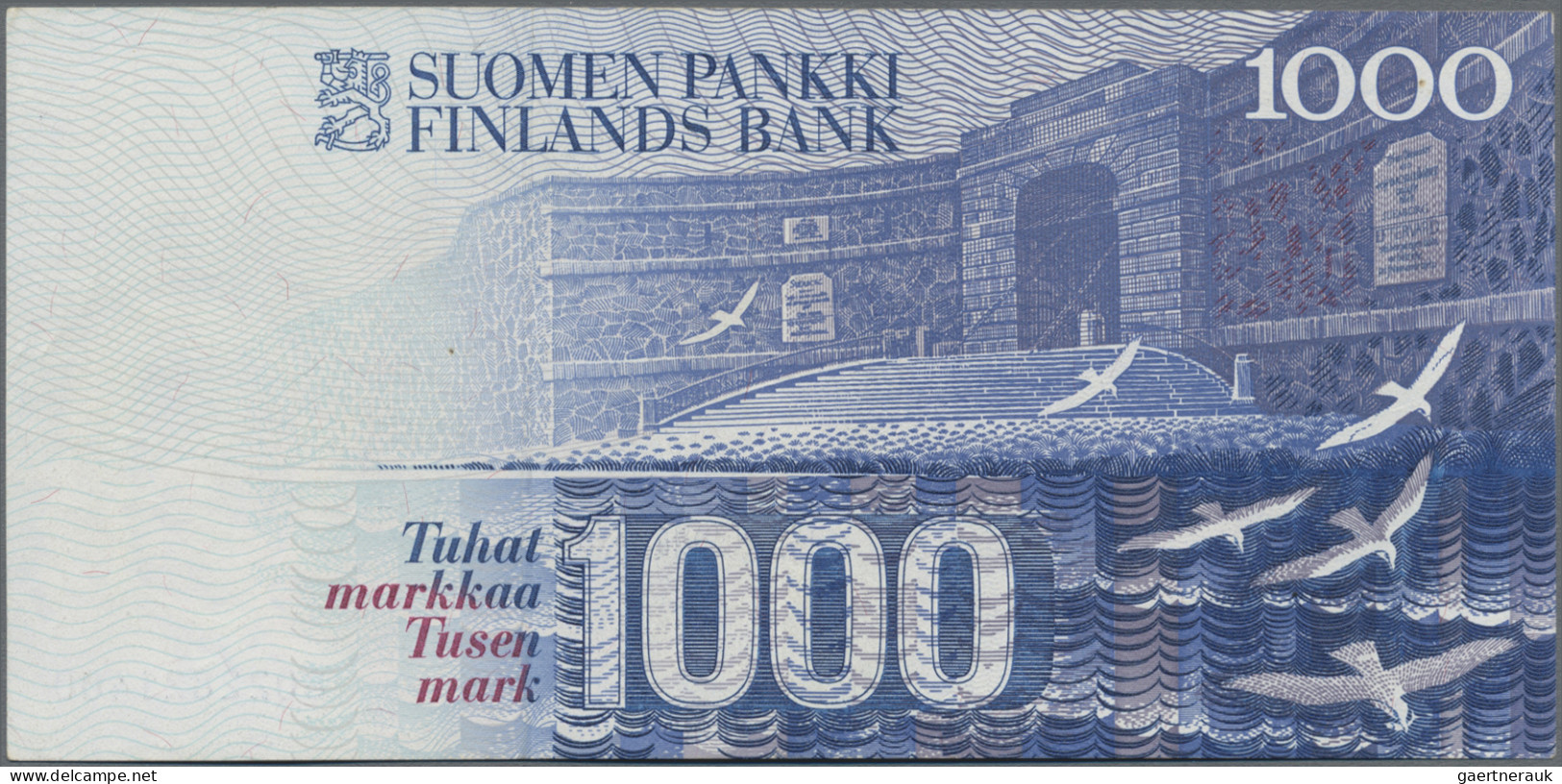 Finland: Suomen Pankki, lot with 9 banknotes, series 1963-1991, consisting 1, 5