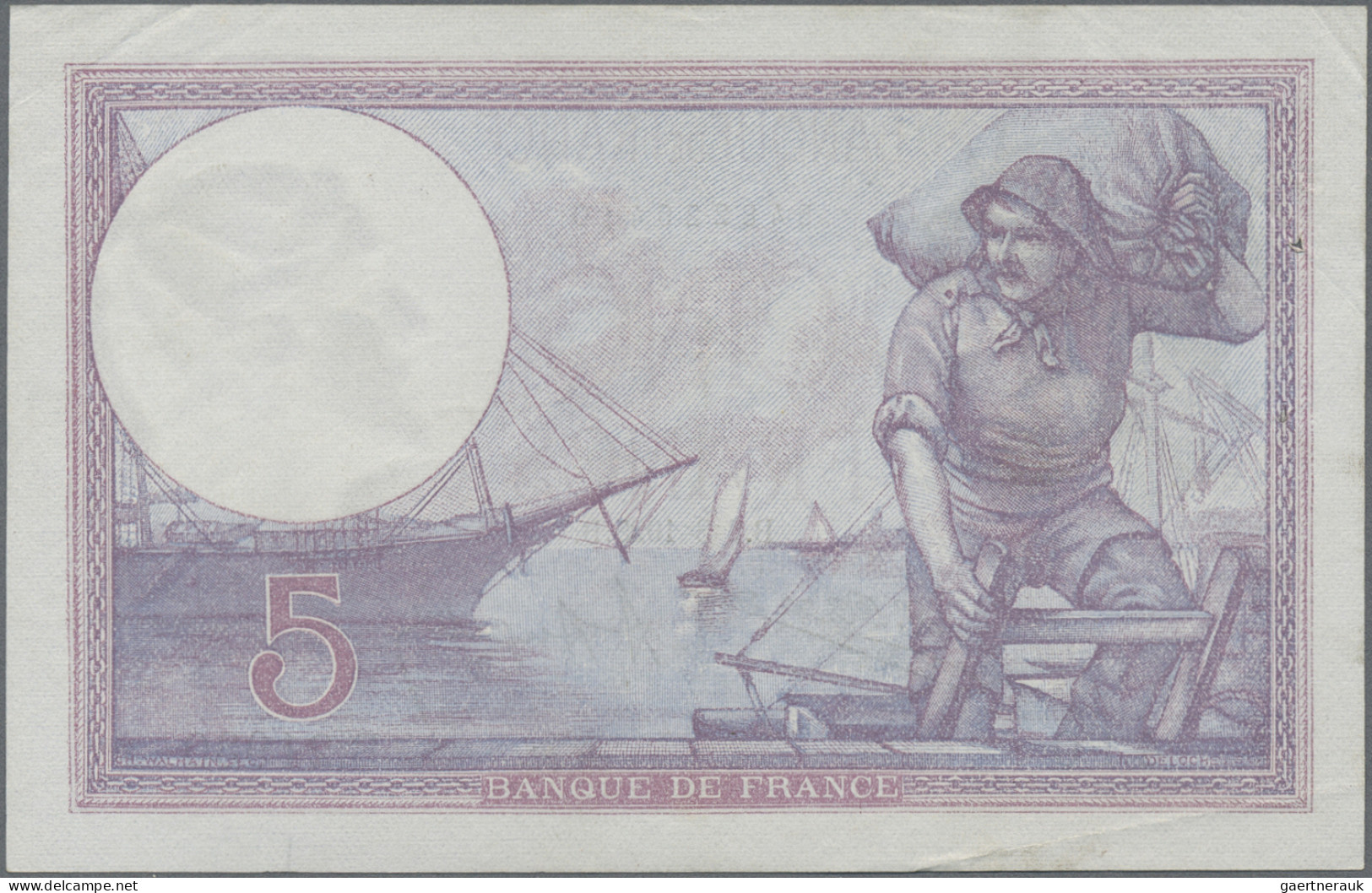 France: Banque de France, set with 6 banknotes, series 1917-1933, with 3x 5 Fran