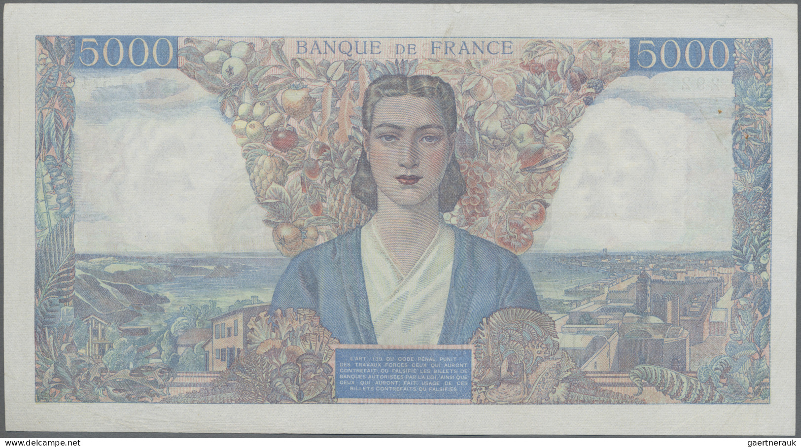 France: Banque De France, Lot With 10 Banknotes, Series 1942-1947, With 2x 5 Fra - 1955-1959 Opdruk ''Nouveaux Francs''