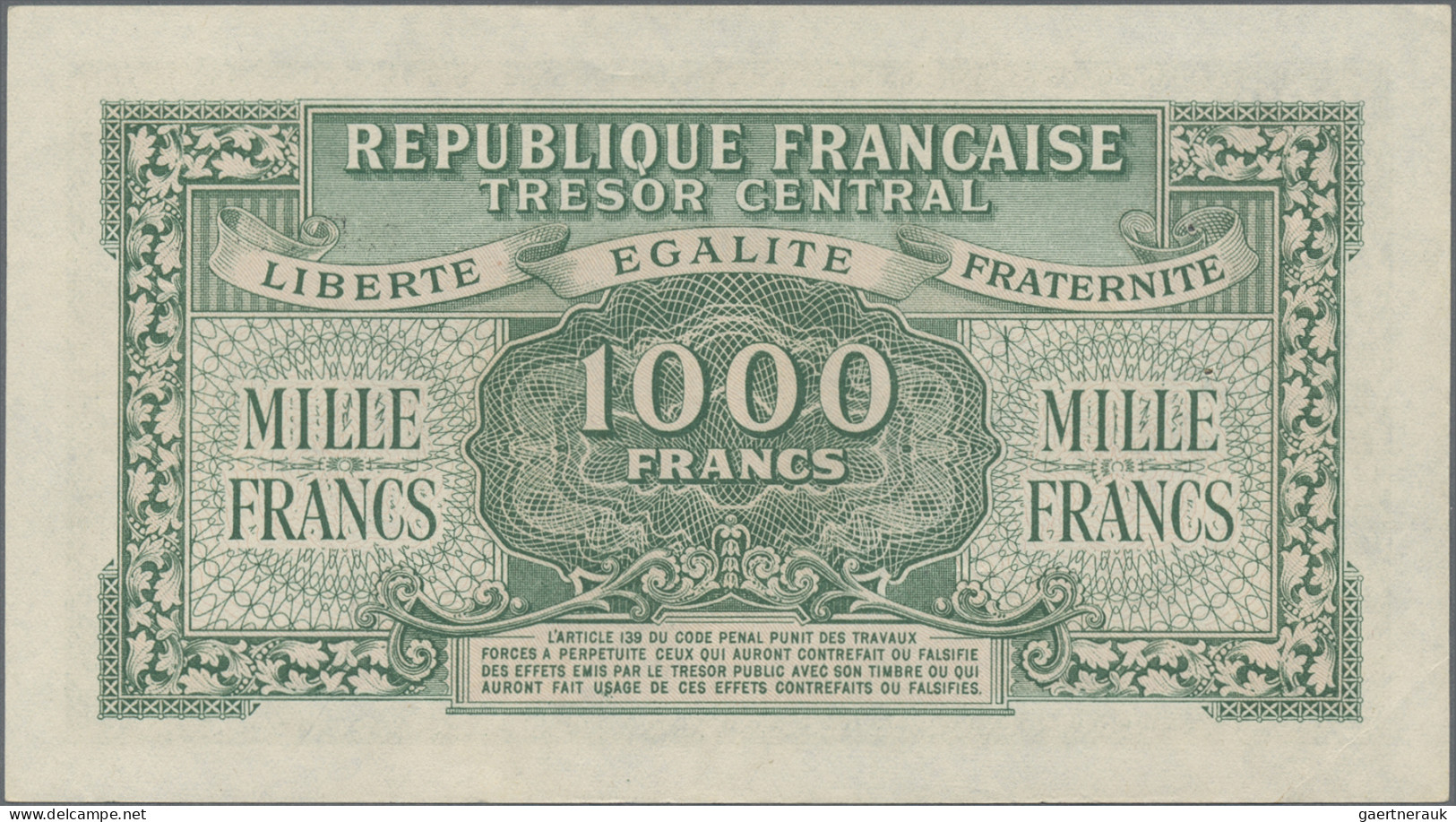 France: Trésor Central, Series ND(1944), Pair With 500 Francs (P.106, XF/XF+, Pi - 1955-1959 Opdruk ''Nouveaux Francs''