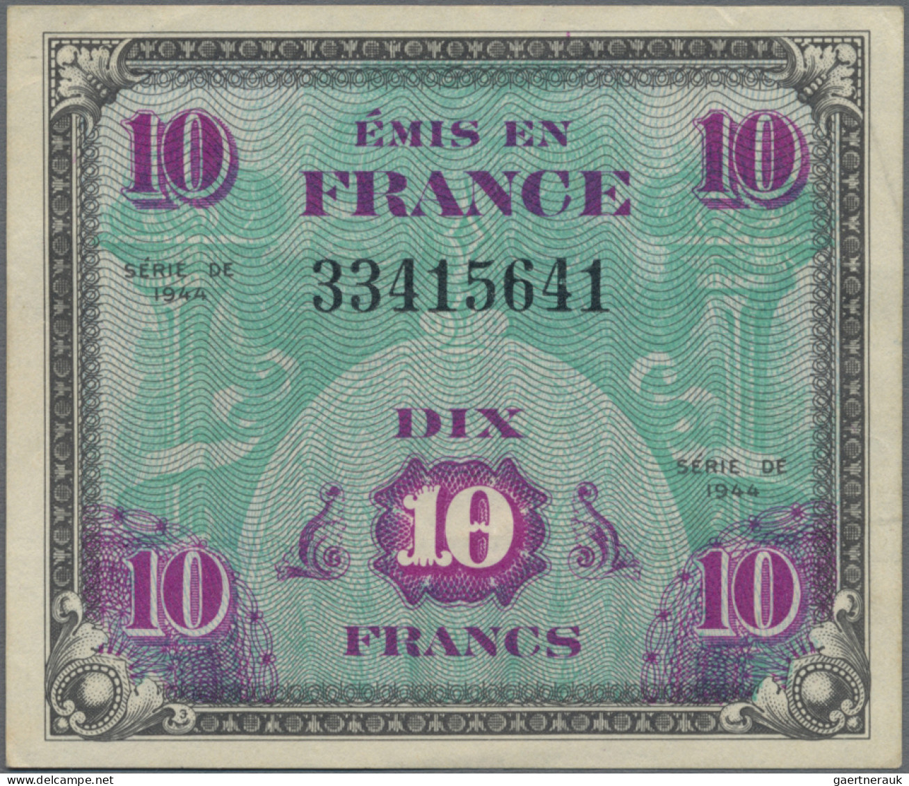 France: Allied Military Currency, Series 1944, Lot With 7 Banknotes, With 2, 5, - 1955-1959 Sobrecargados (Nouveau Francs)