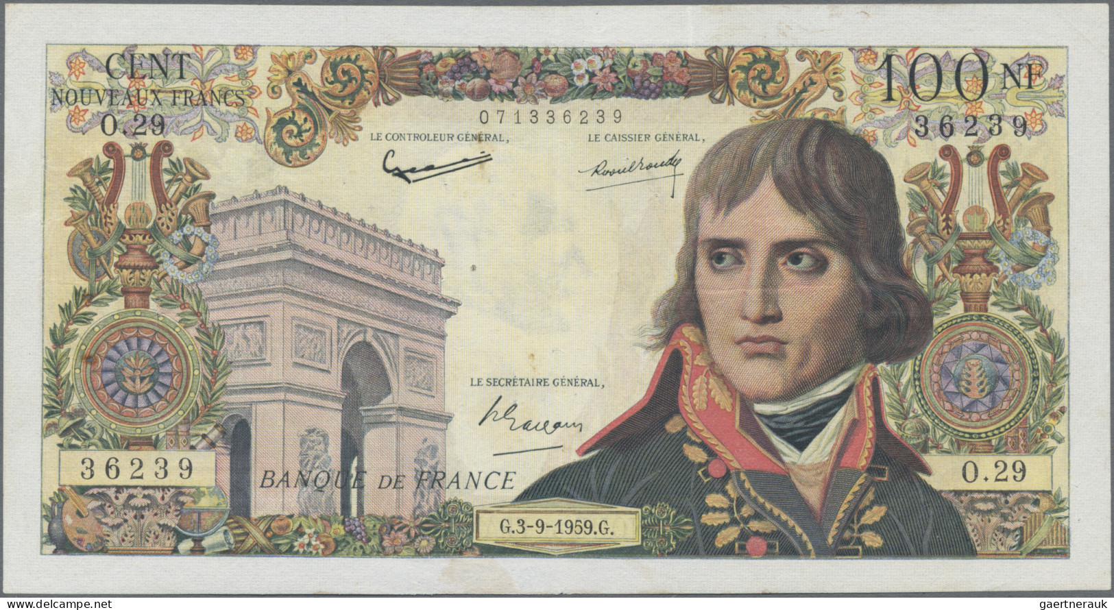 France: Banque De France, Lot With 7 Banknotes, Series 1954-1962, With 2x 500 Fr - 1955-1959 Aufdrucke Neue Francs