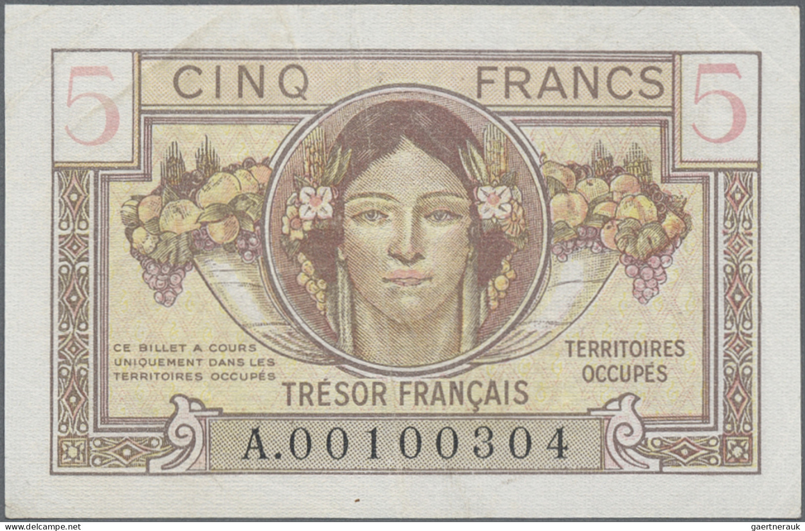 France: Trésorerie Aux Armées, Trésor Français And Trésor Public, Lot With 7 Ban - 1955-1959 Sobrecargados (Nouveau Francs)