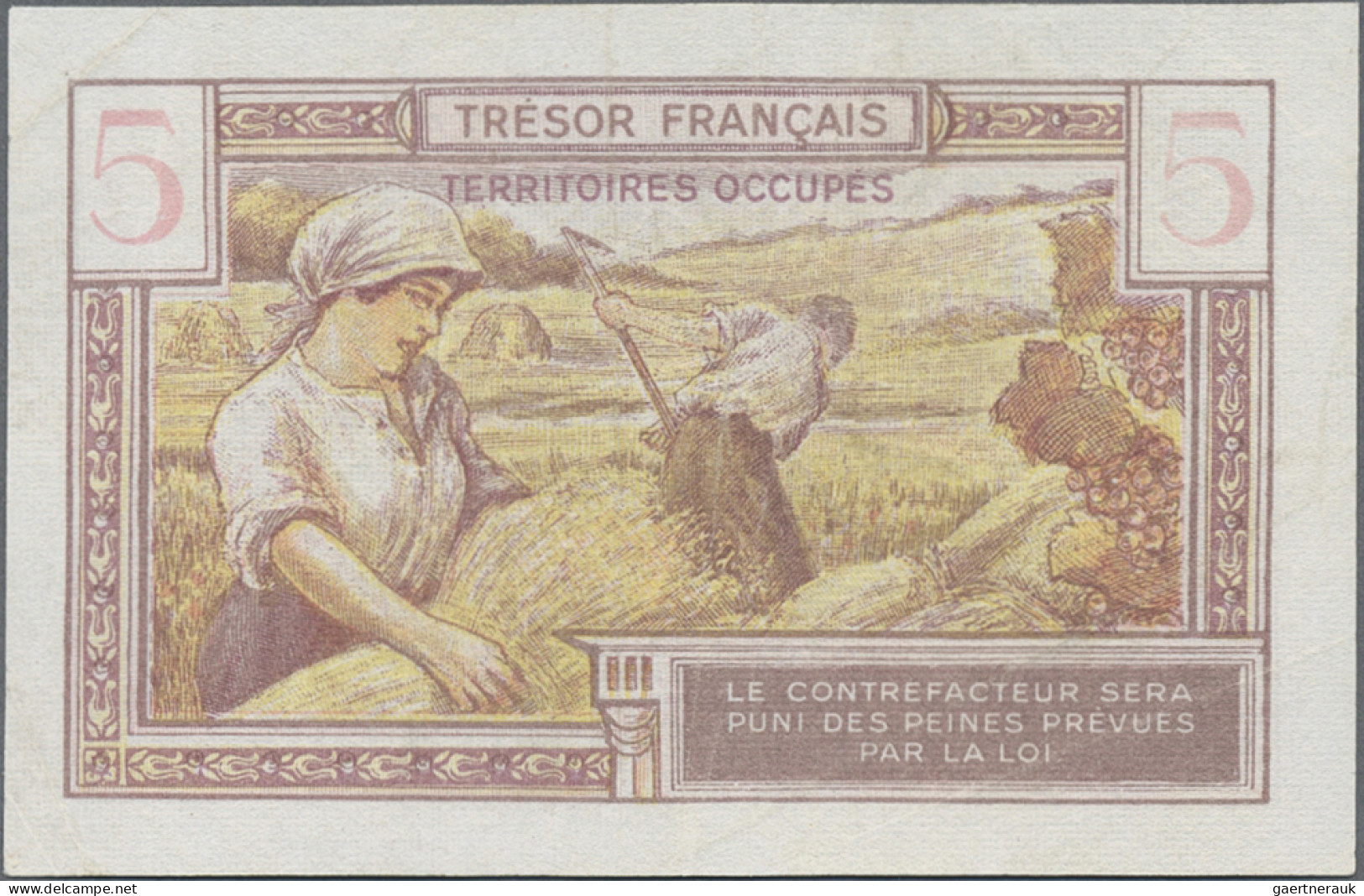 France: Trésorerie Aux Armées, Trésor Français And Trésor Public, Lot With 7 Ban - 1955-1959 Sobrecargados (Nouveau Francs)