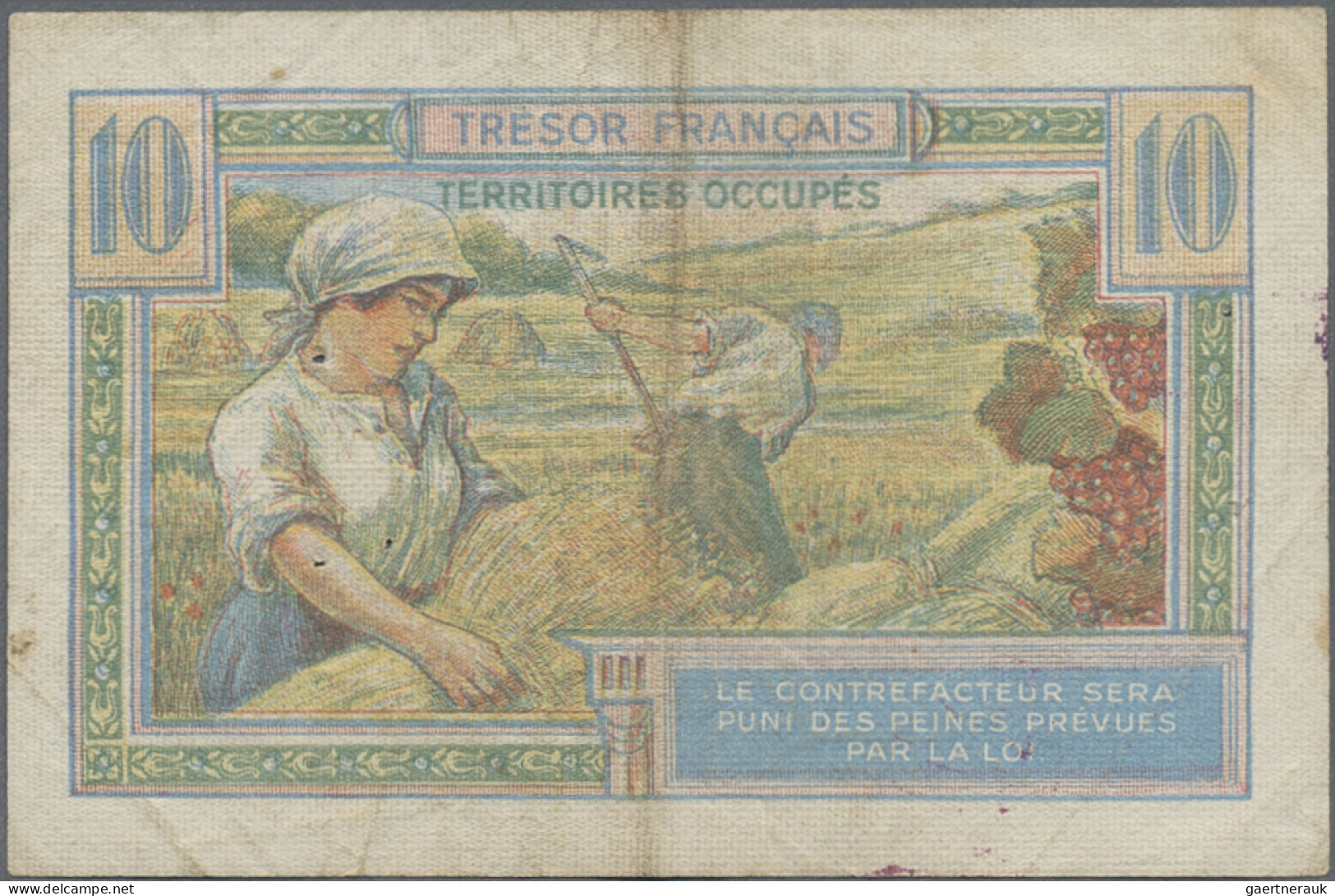 France: Trésorerie Aux Armées, Trésor Français And Trésor Public, Lot With 7 Ban - 1955-1959 Sobrecargados (Nouveau Francs)