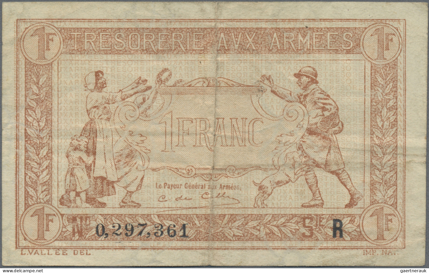 France: Trésorerie aux Armées, Trésor Français and Trésor Public, lot with 7 ban