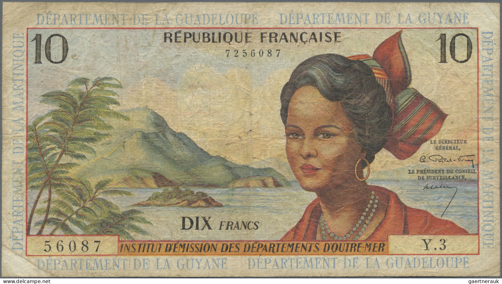 French Antilles: Institut D'Émission Des Départements D'Outre-Mer, Lot With 3 Ba - Sonstige – Amerika