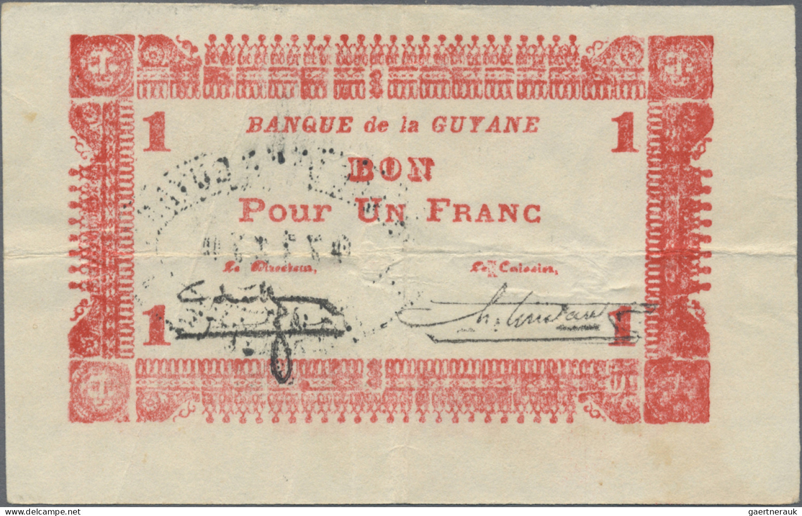 French Guiana: Banque De La Guyane, 1 Franc ND(1942), P.11, Still Nice Condition - Guyane Française