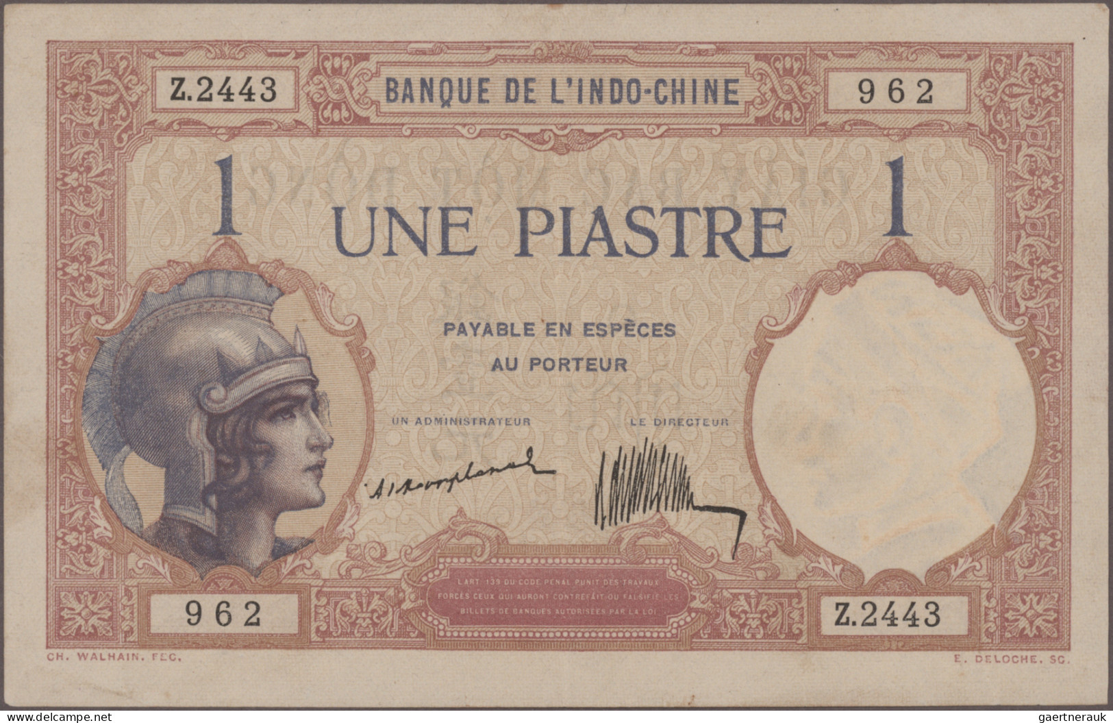 French Indochina - Bank Notes: Banque De L'Indo-Chine, Lot With 4 Banknotes, Ser - Indochina