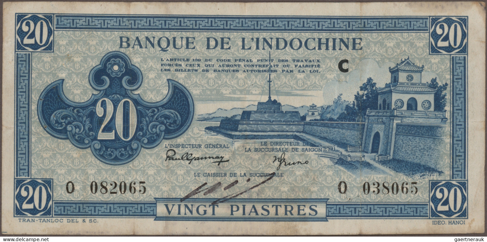 French Indochina - Bank Notes: Banque De L'Indo-Chine, Lot With 16 Banknotes, 1- - Indochine