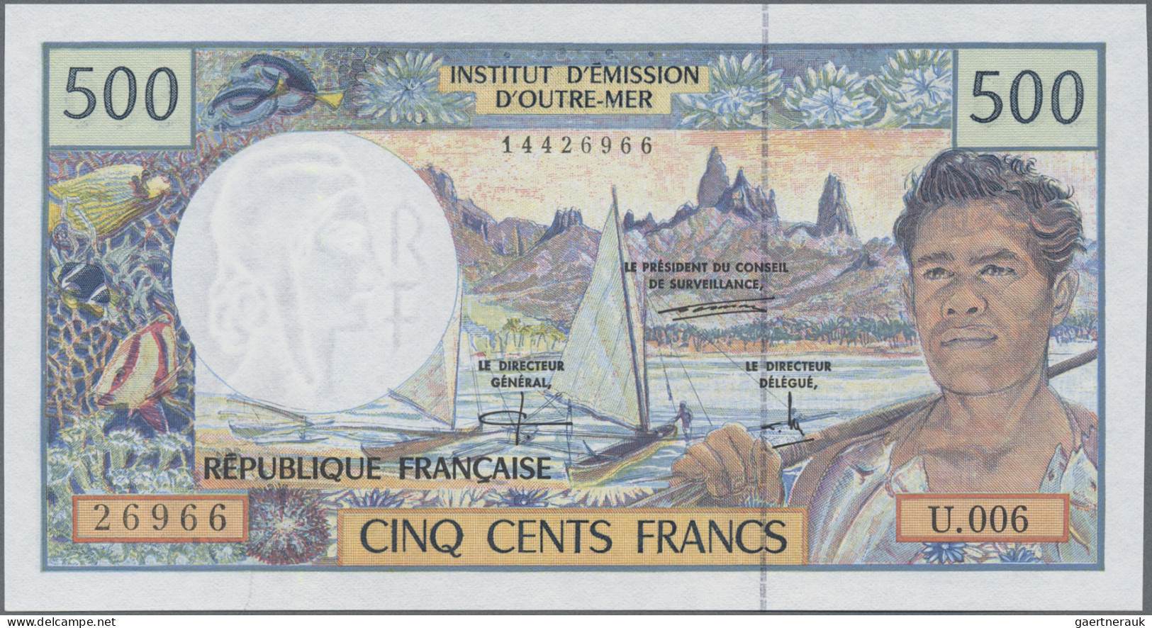 French Pacific Territories: Institut D'Émission D'Outre-Mer, Lot With 6 Banknote - Territoires Français Du Pacifique (1992-...)