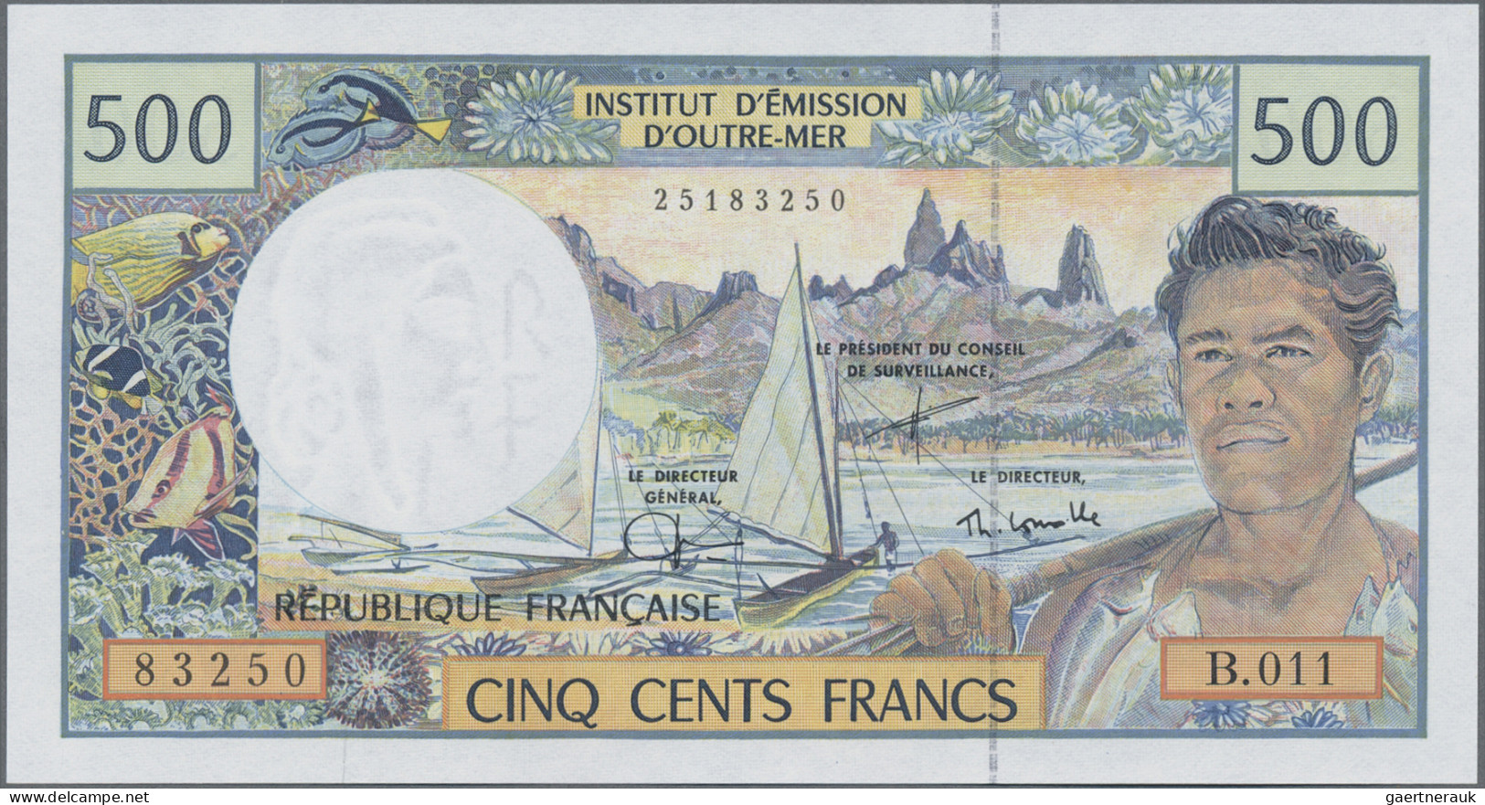 French Pacific Territories: Institut D'Émission D'Outre-Mer, Lot With 6 Banknote - Territoires Français Du Pacifique (1992-...)