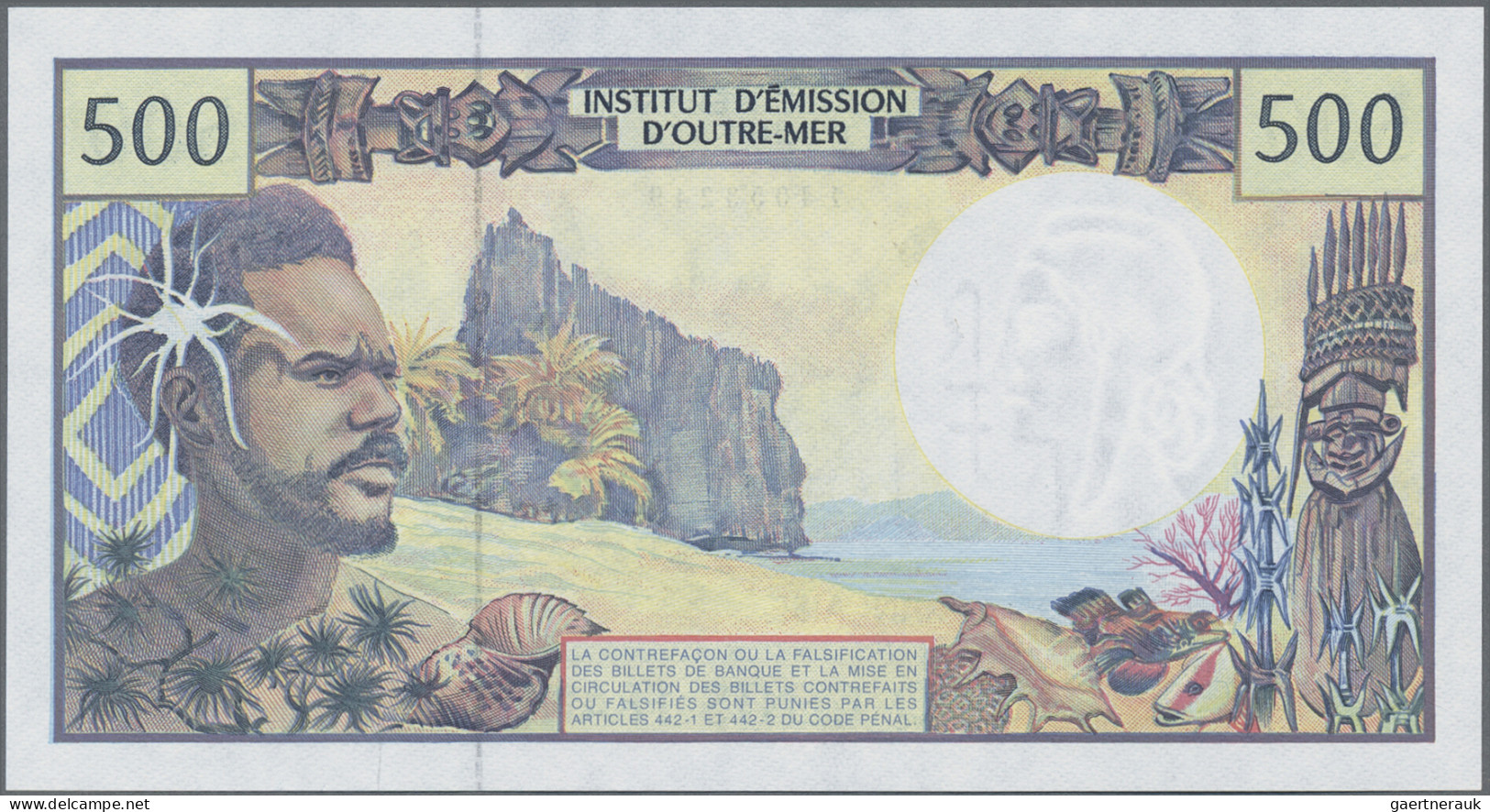 French Pacific Territories: Institut d'Émission d'Outre-Mer, lot with 6 banknote