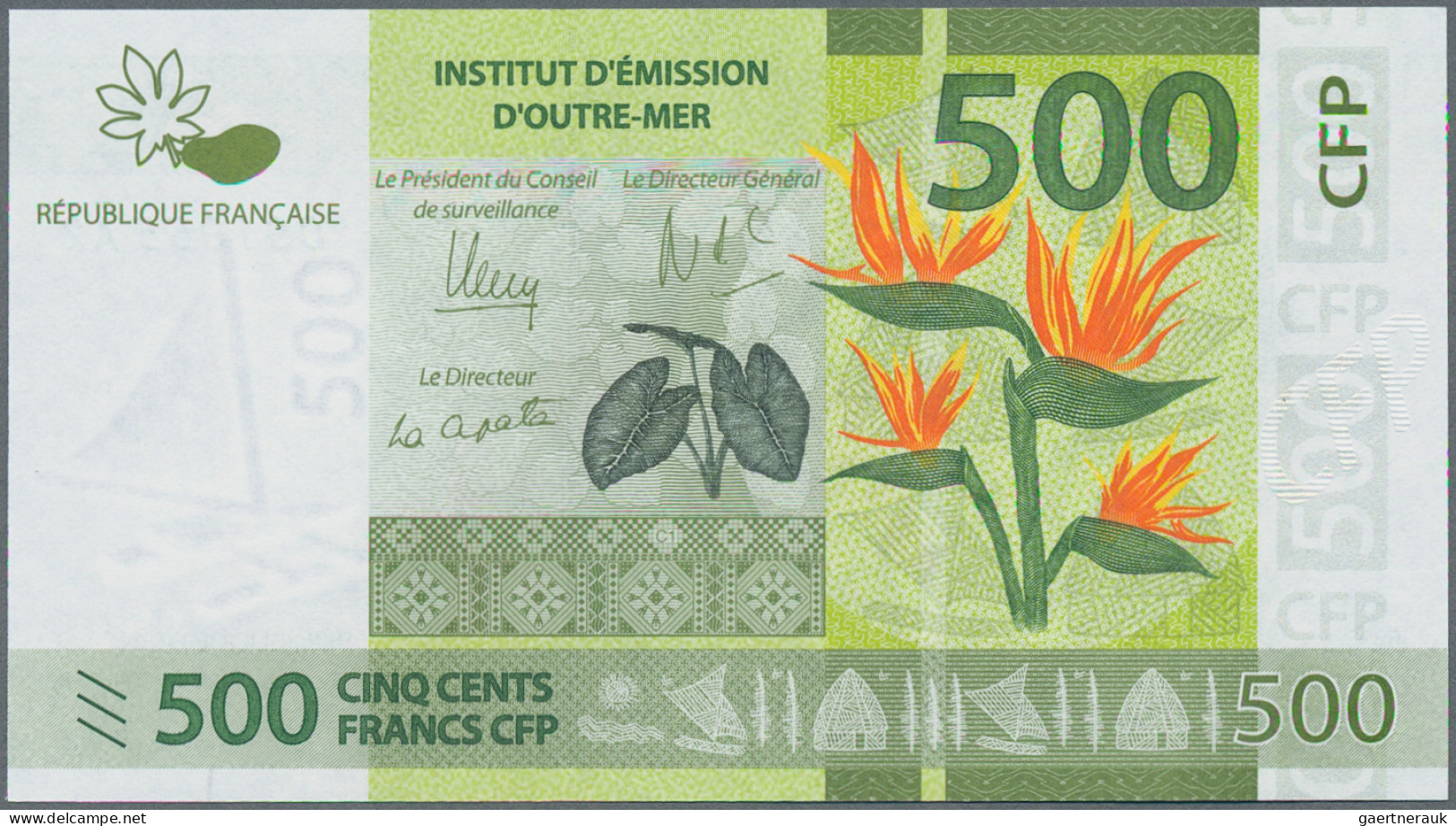 French Pacific Territories: Institut d'Émission d'Outre-Mer, lot with 6 banknote