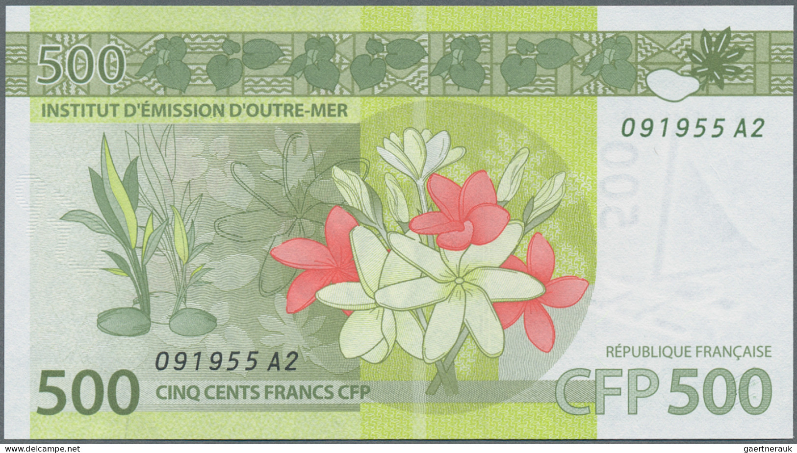 French Pacific Territories: Institut d'Émission d'Outre-Mer, lot with 6 banknote