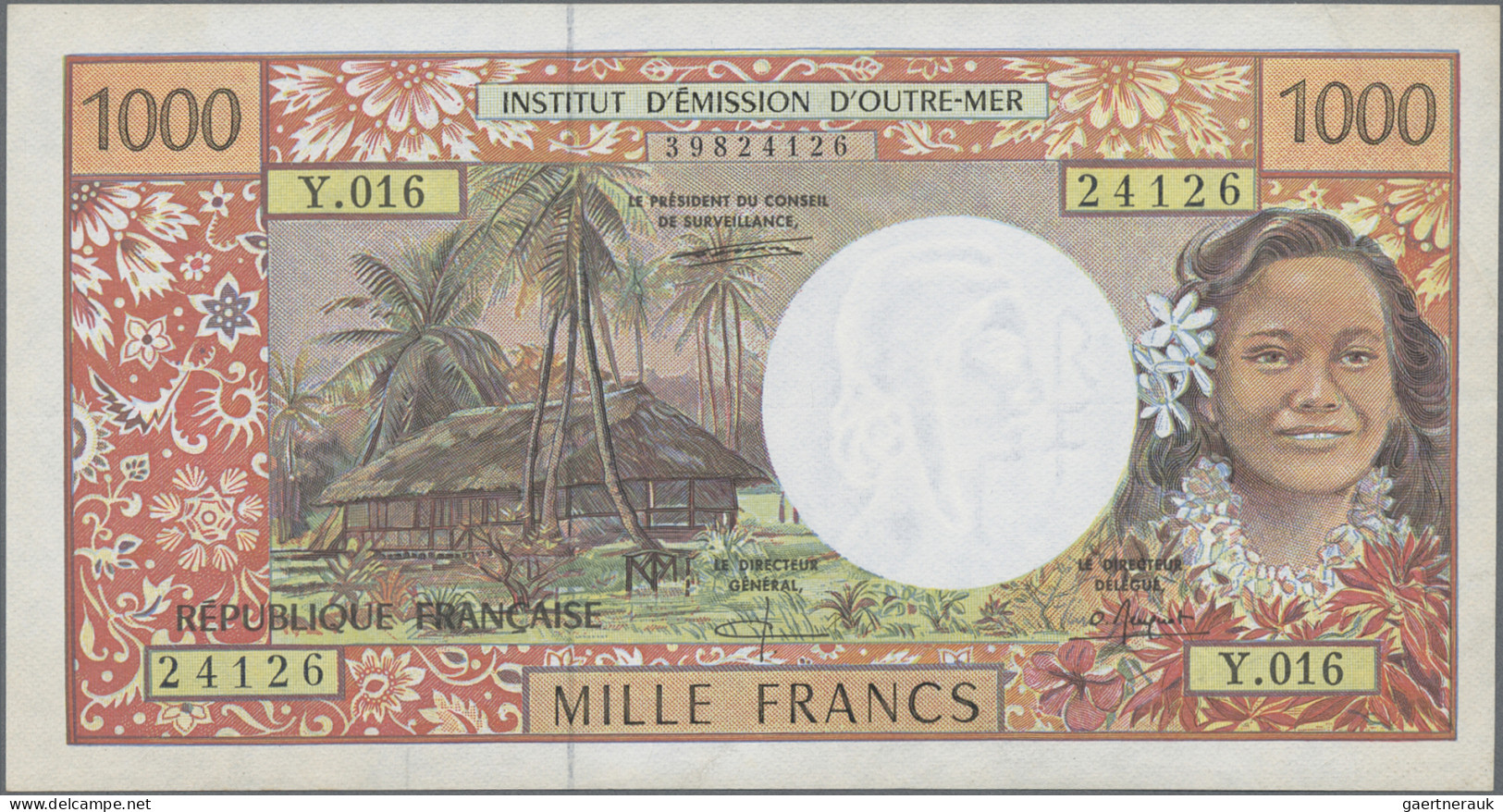 French Pacific Territories: Institut d'Émission d'Outre-Mer, lot with 6 banknote
