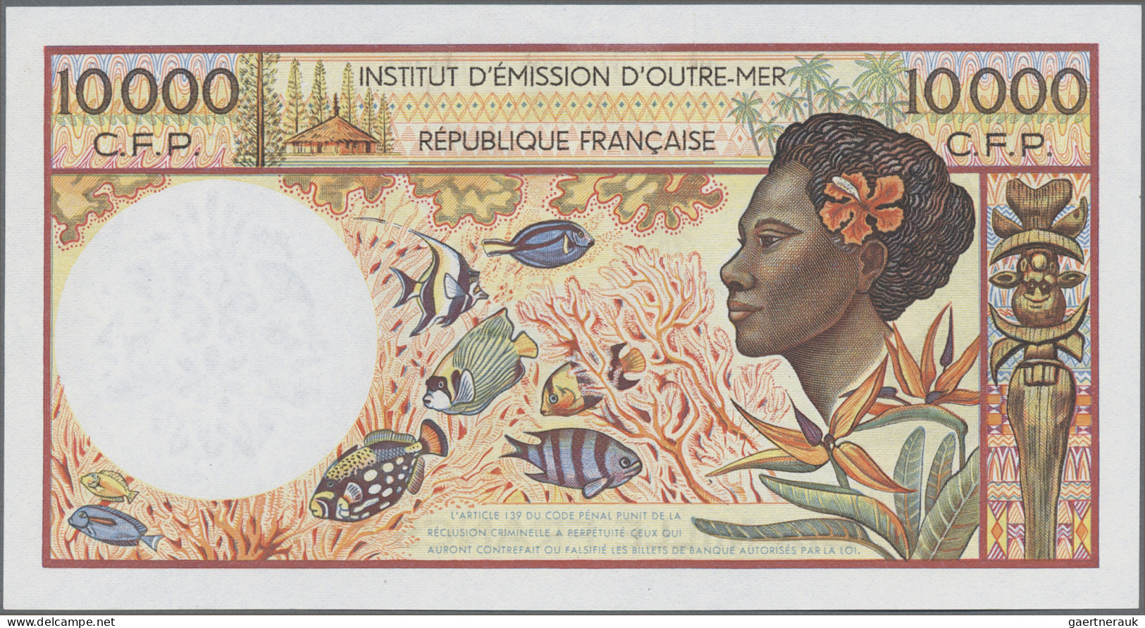 French Pacific Territories: Institut D'Émission D'Outre-Mer, 10.000 Francs ND(19 - French Pacific Territories (1992-...)
