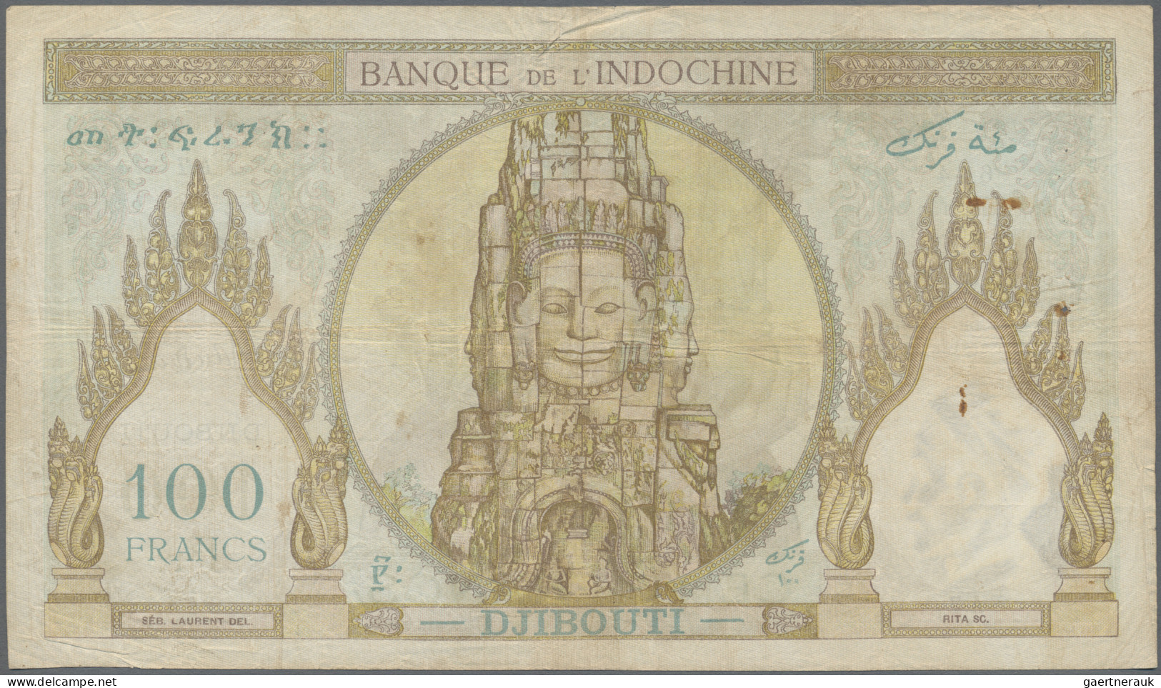 French Somaliland: Banque De L'Indochine – DJIBOUTI/FRENCH SOMAILAND, Lot With 5 - Otros – Africa