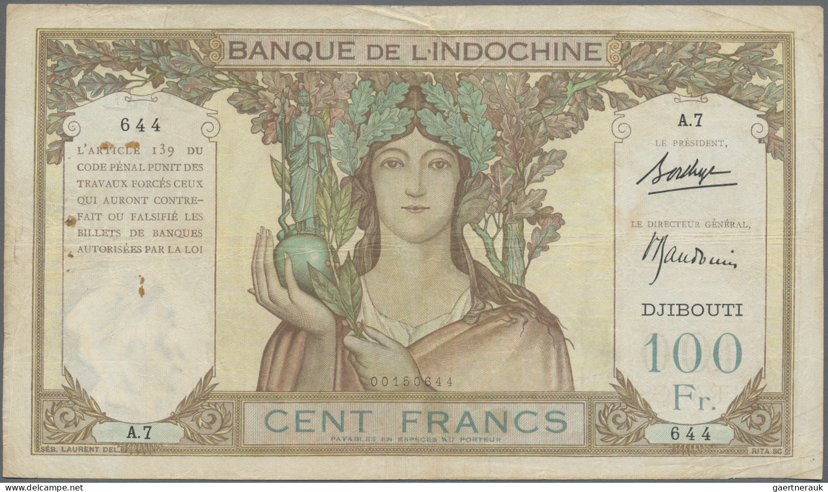 French Somaliland: Banque De L'Indochine – DJIBOUTI/FRENCH SOMAILAND, Lot With 5 - Other - Africa