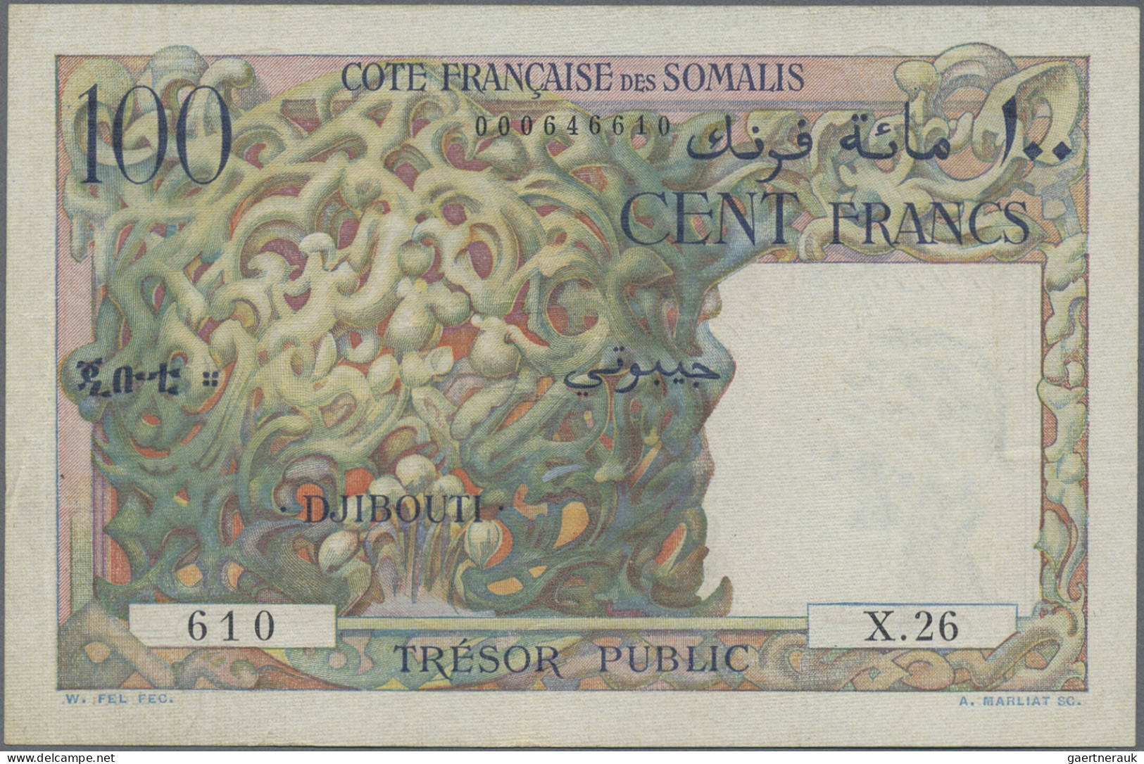 French Somaliland: Trésor Public - Côte Française Des Somalis, Series ND(1952), - Otros – Africa