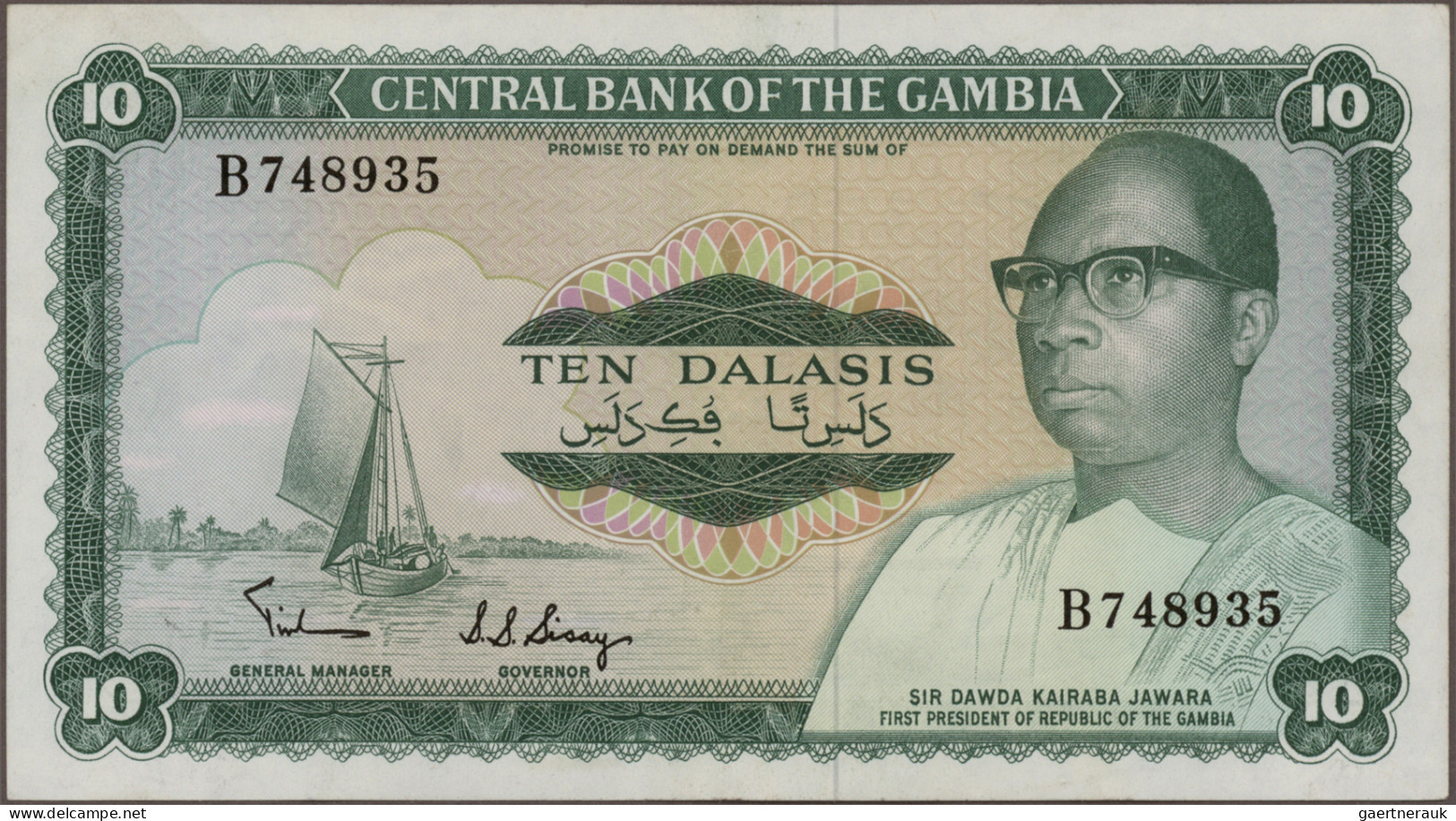 The Gambia: Central Bank Of The Gambia, Lot With 10 Banknotes, Series 1971-1990, - Gambie